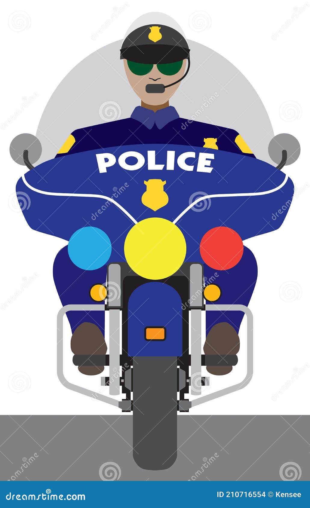 卡通警察摩托车-在白色的背景图片-商业图片-正版原创图片下载购买-VEER图片库