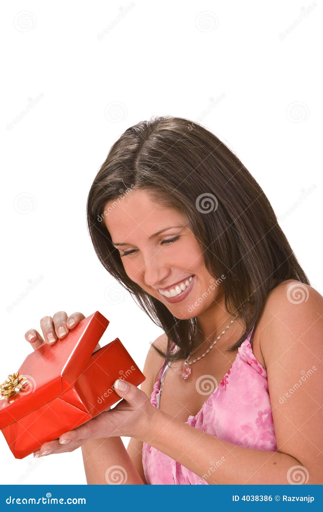 Happiness. 美丽的配件箱深色的礼品愉快的空缺数目红色