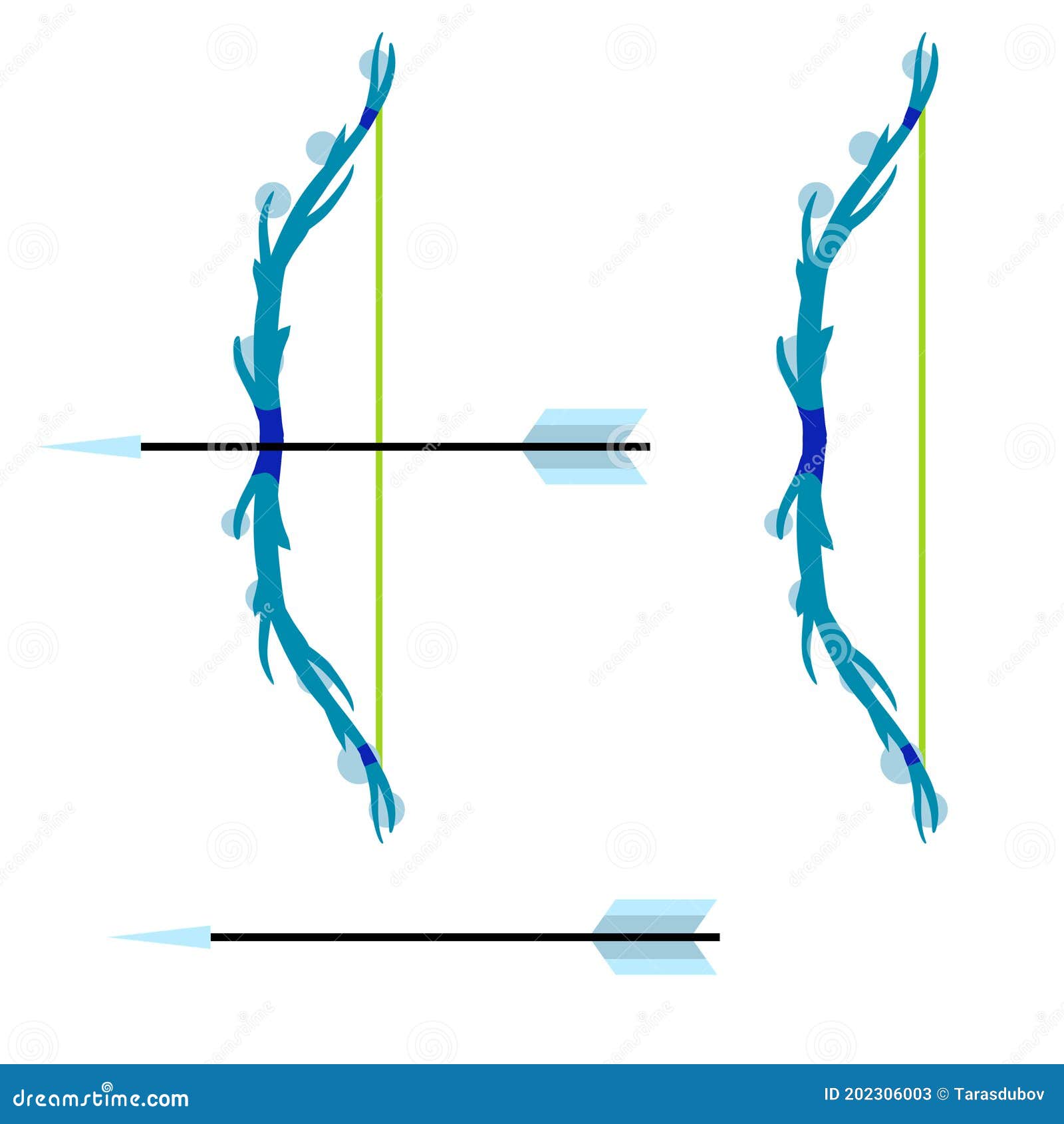 蓝色的弓箭手绘插画图片-图行天下素材网