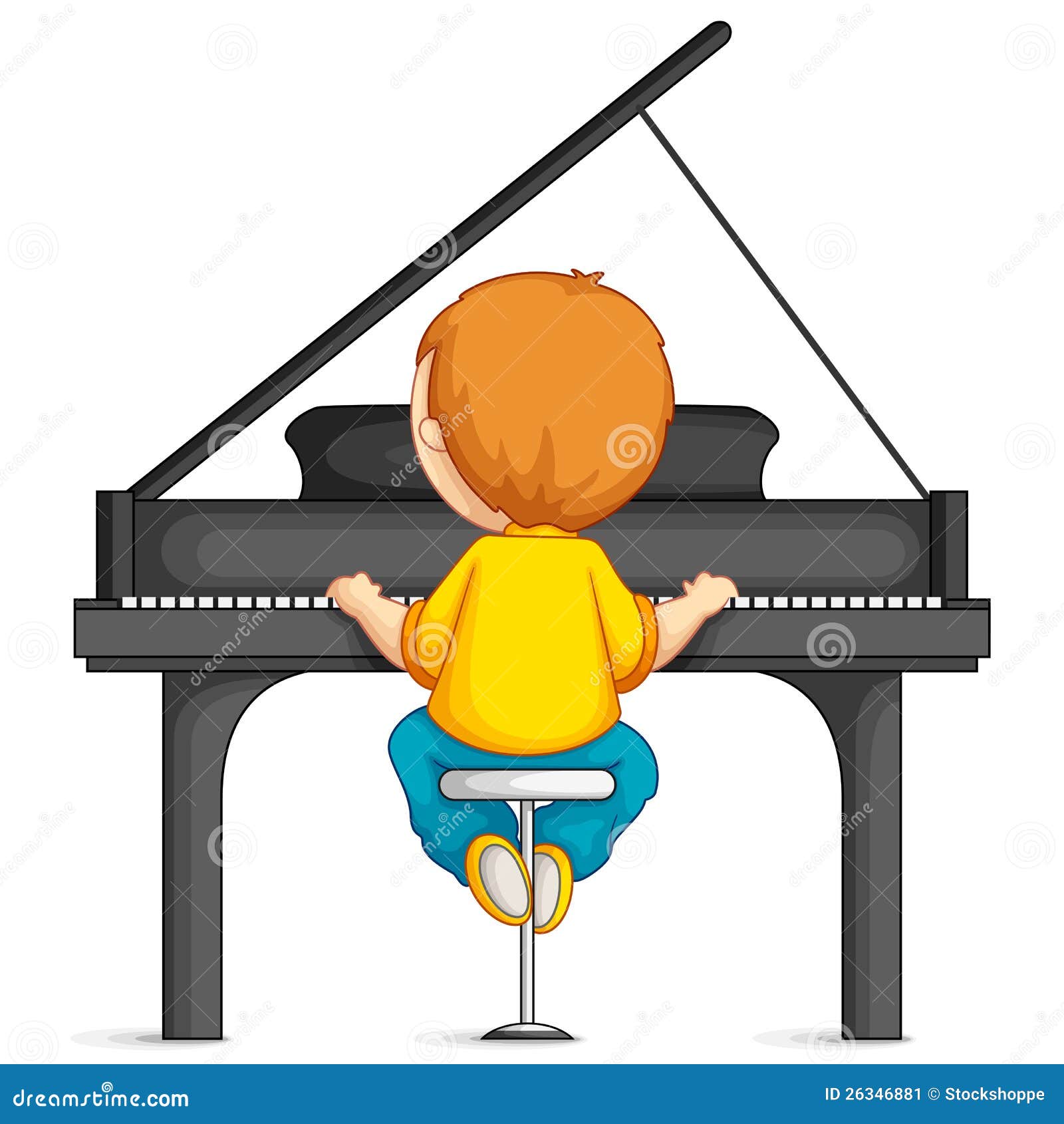 弹钢琴的卡通孩子设计图__儿童幼儿_人物图库_设计图库_昵图网nipic.com