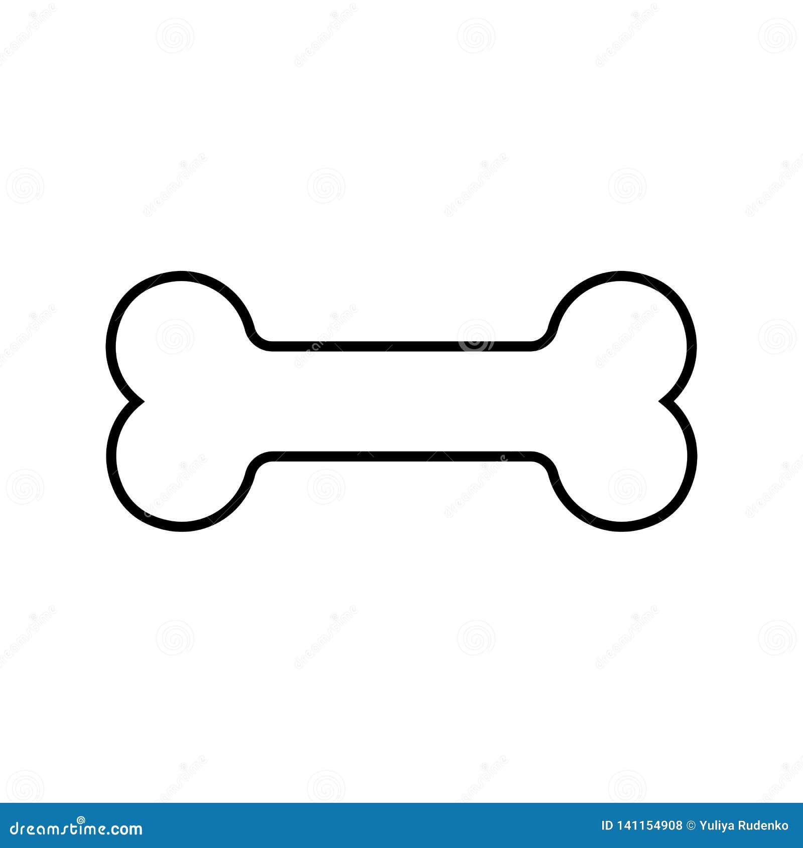 得出简单设计的黑白被概述的狗骨头动画片 库存例证. 插画 包括有 设计, 医学, 礼品, 饮食, 正餐 141154908