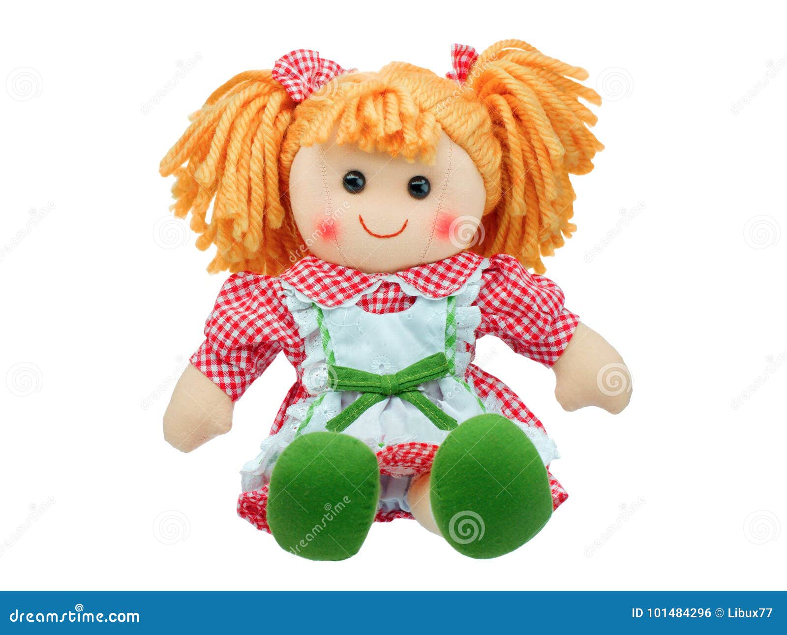 那个穿着连衣裙的快乐女孩抱着可爱的洋娃娃插画图片素材_ID:414098259-Veer图库