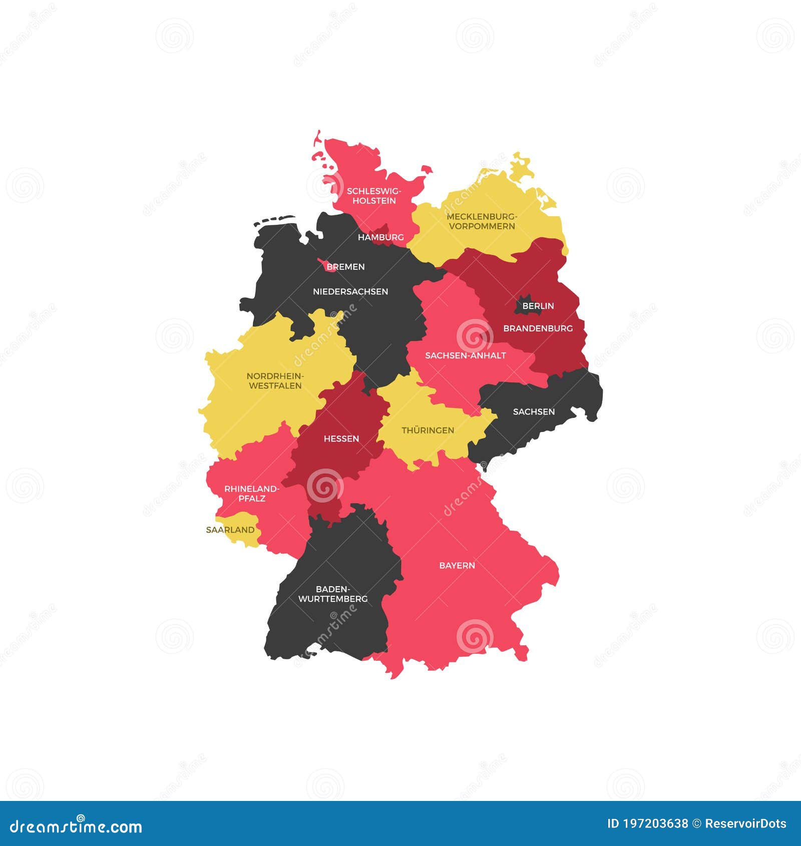 Geographical map of Germany: topography and physical features of Germany