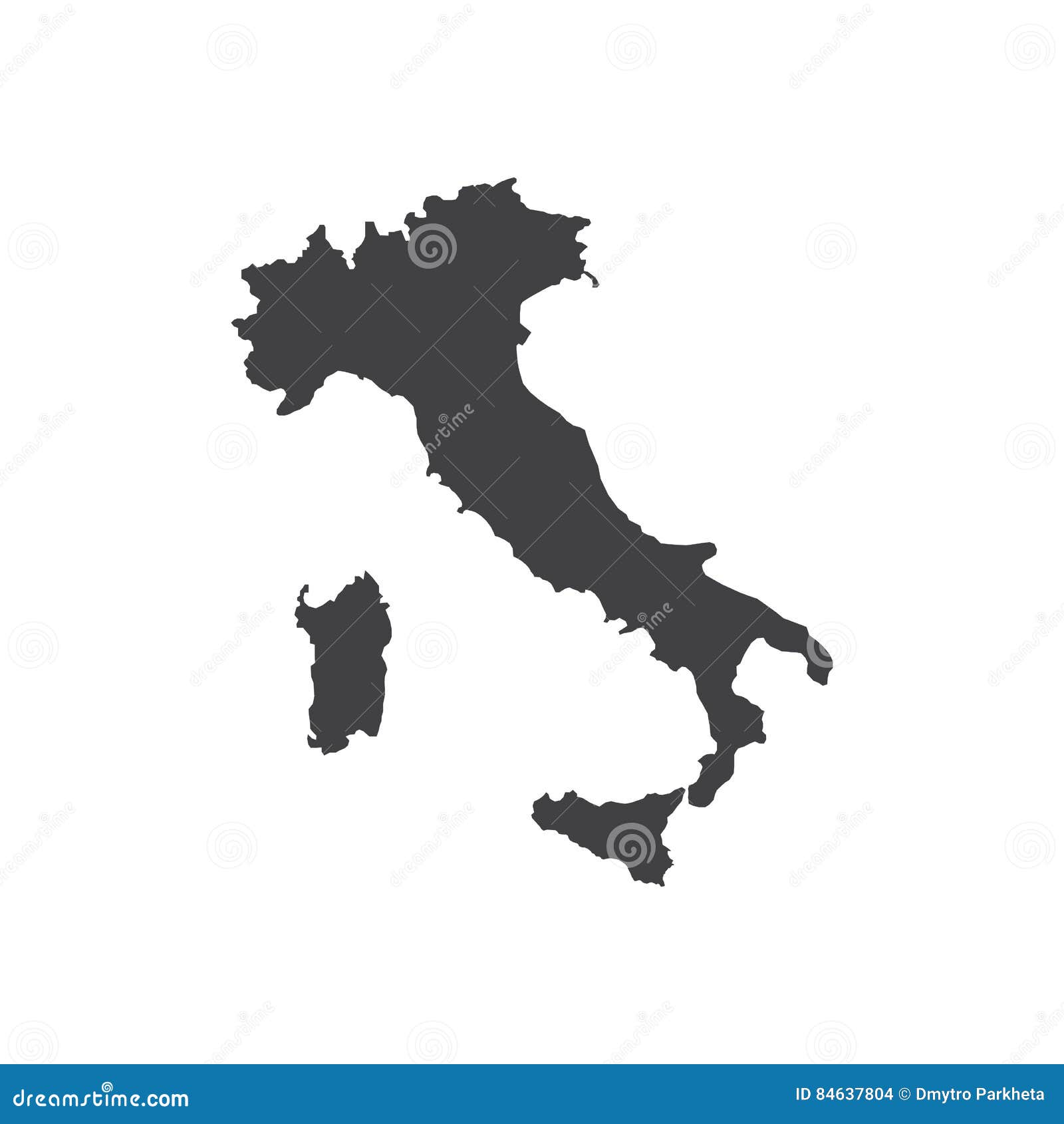 意大利地图剪影例证. 意大利地图在白色背景的剪影例证 也corel凹道例证向量