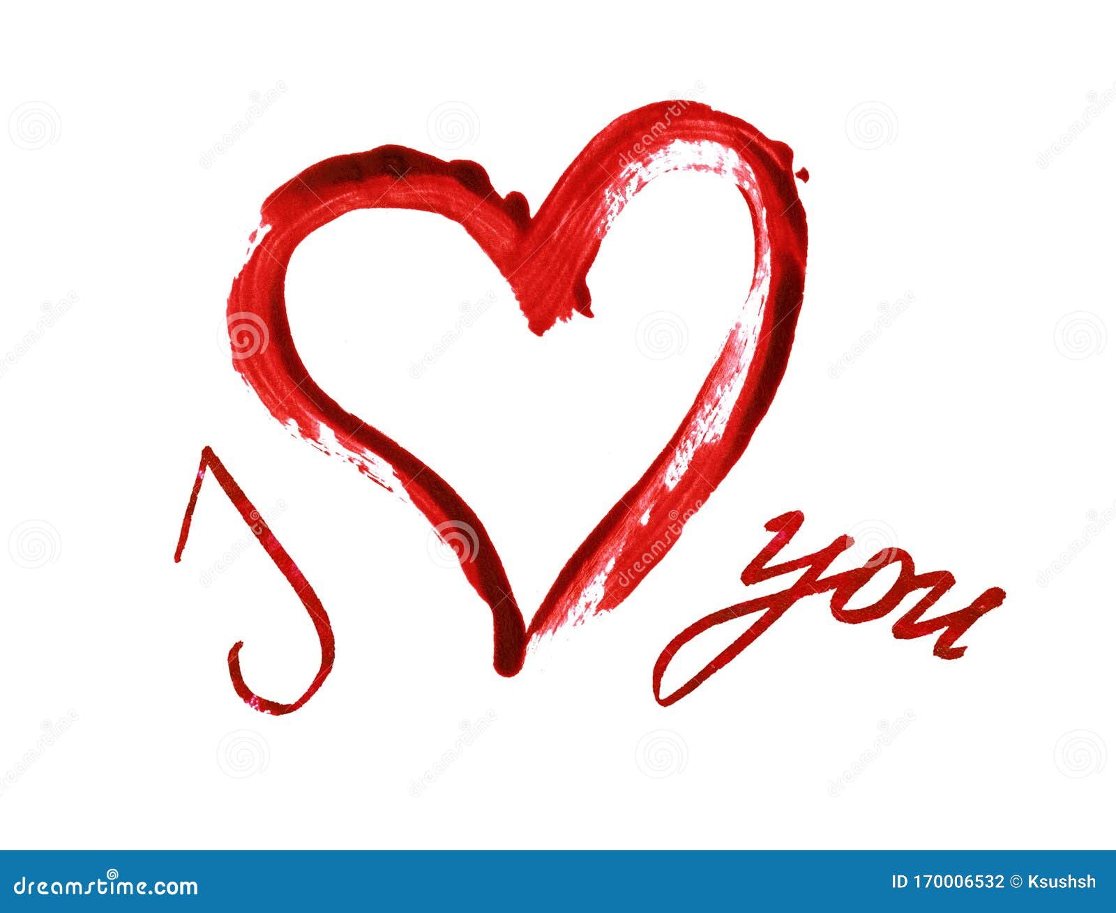 "我爱你"和红色的拉丝心