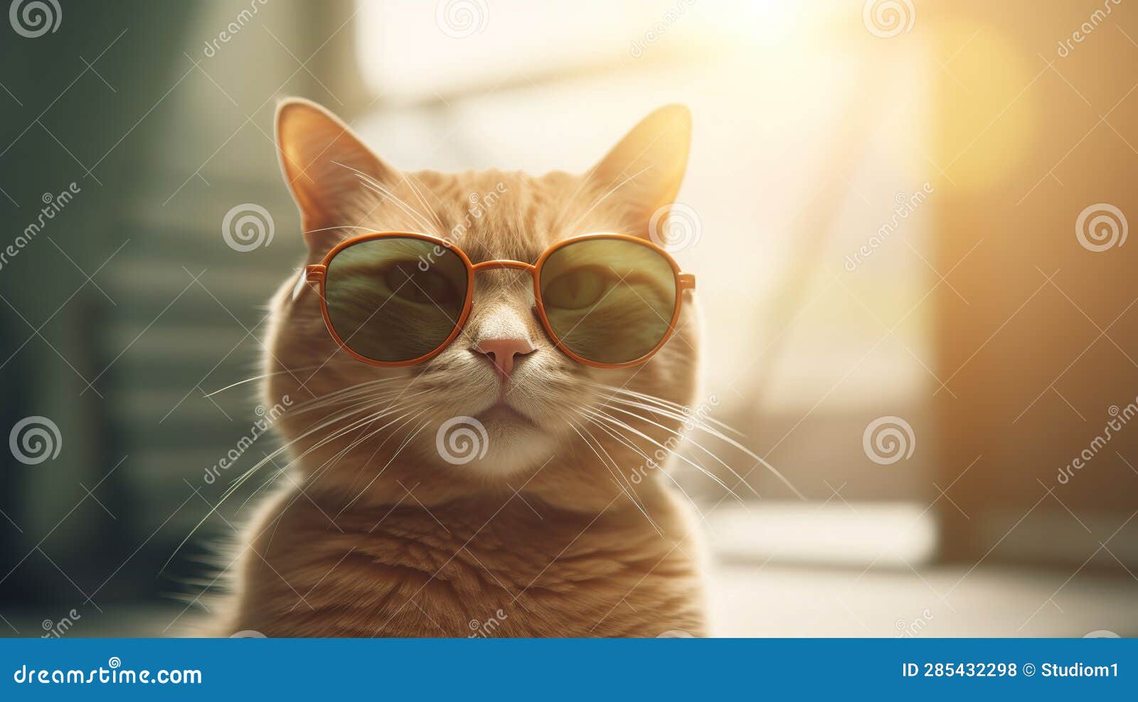 一只猫戴墨镜的图片,戴眼镜的猫头像霸气,帅气猫咪戴墨镜图_大山谷图库