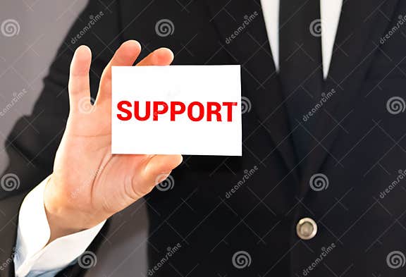 手持纸卡的SUPPORT概念文字照片 库存照片. 图片 包括有 专业人员, …