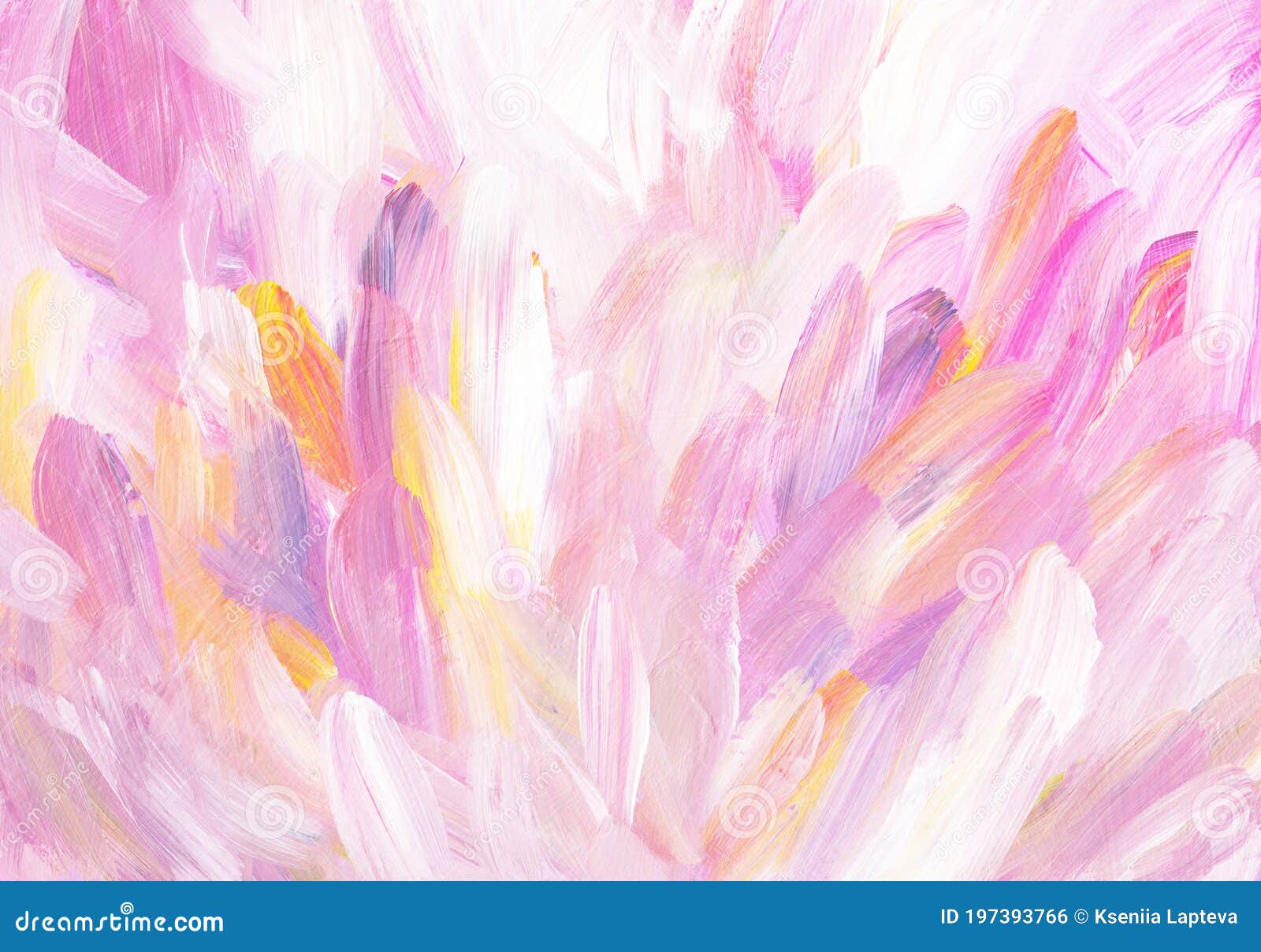 抽象艺术，彩色背景。手绘油画。粉色、白色、紫色、黄色，纸上的纹理