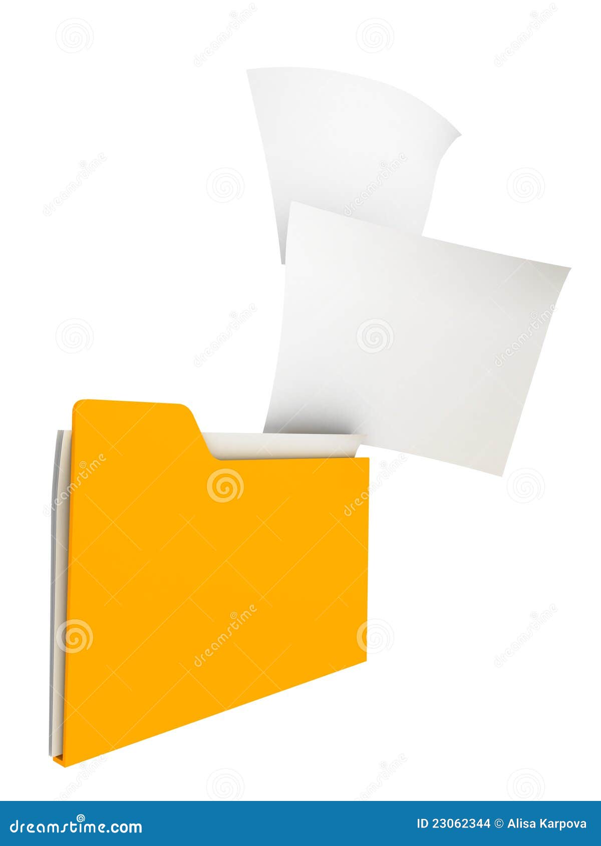 3d文件夹办公室纸张停留黄色