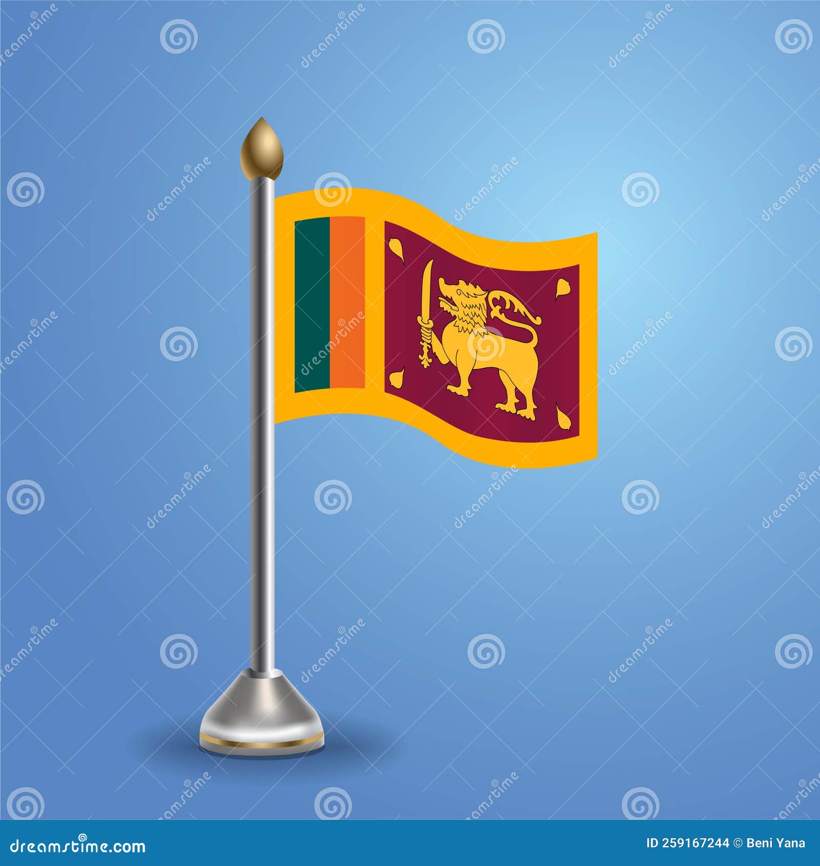 斯里兰卡国旗挥舞矢量插图在白色的背景。斯里兰卡国旗插画图片素材_ID:354738991-Veer图库