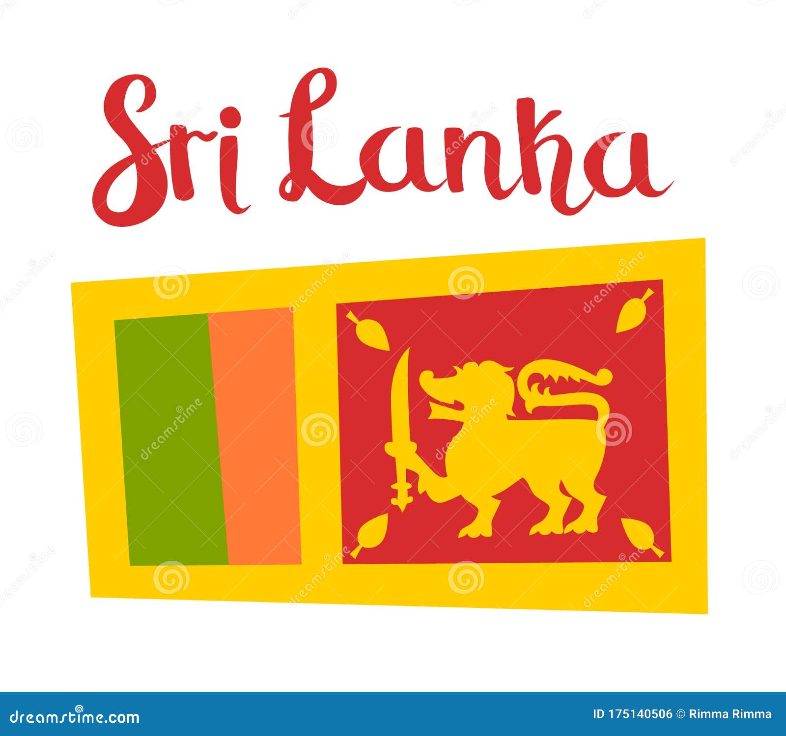 斯里蘭卡國家國旗插圖, 貼圖, 立體旗幟, 免扣素材圖案，PSD和PNG圖片免費下載