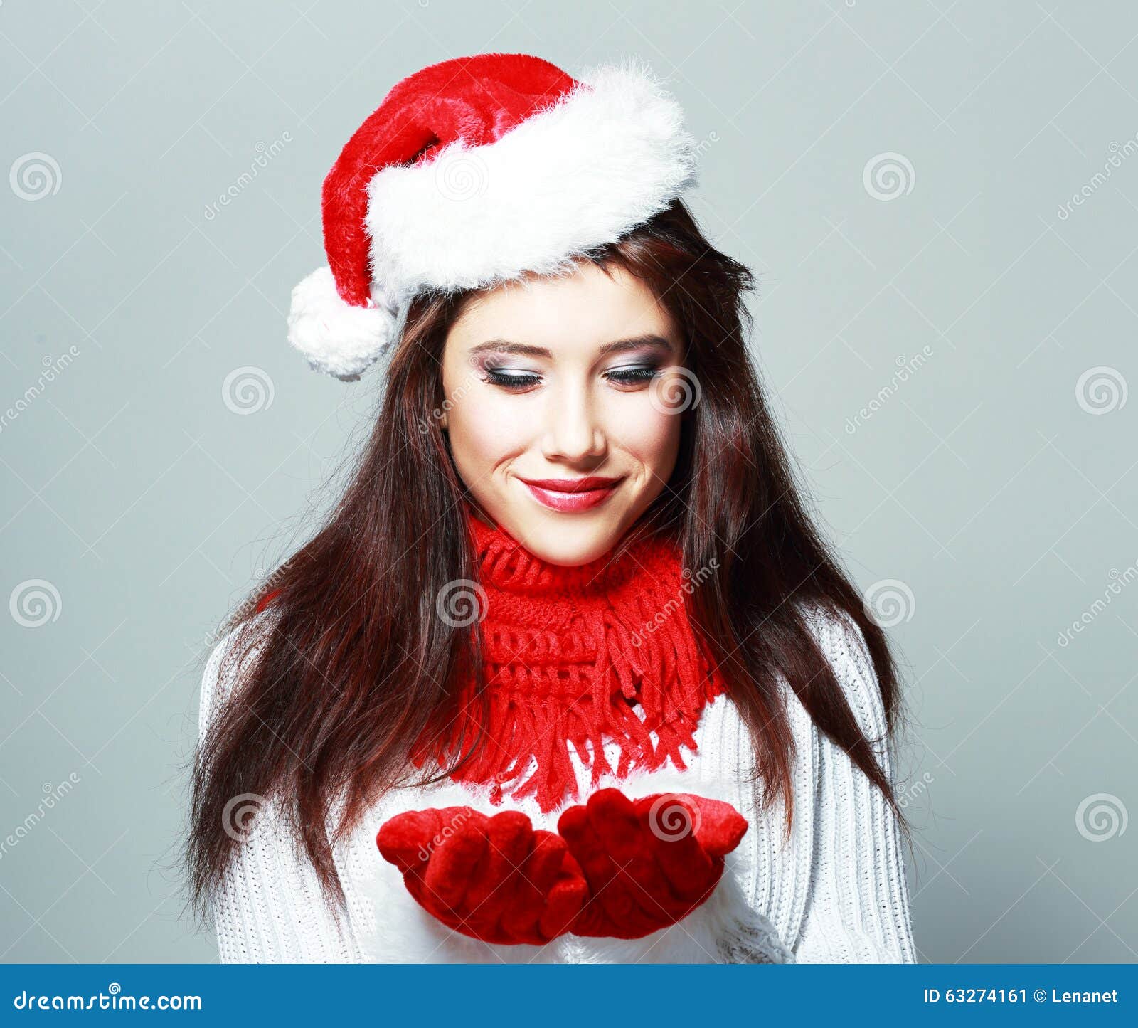 圣诞节时装模特儿妇女 Xmas新年发型和做 库存图片. 图片 包括有 愉快, 样式, 装饰, 节假日, 唇膏 - 49022617