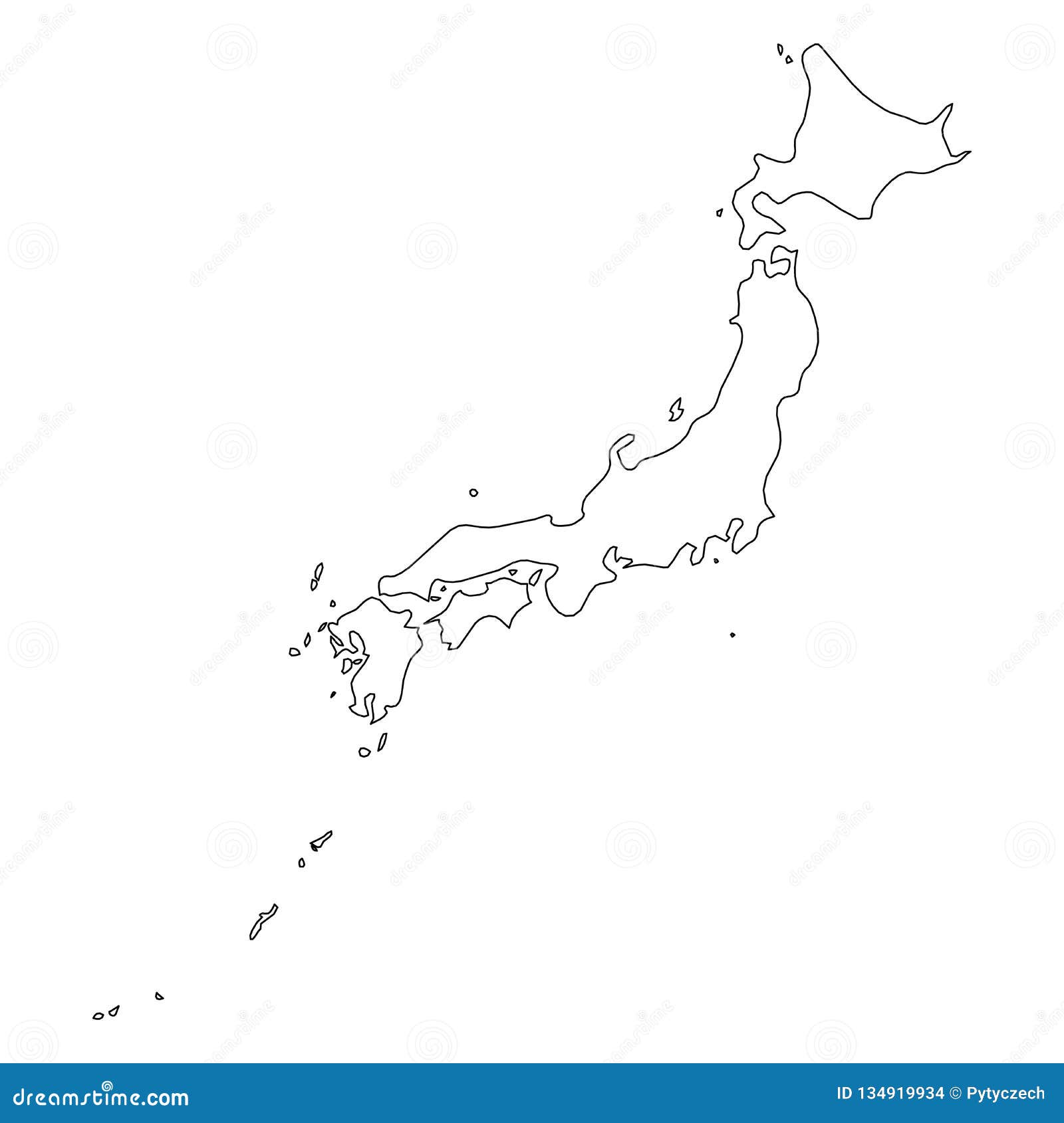 与地区的边界的日本地图 详细的传染媒介illustrat 向量例证 - 插画 包括有 国家（地区）, 聚会所: 89052860