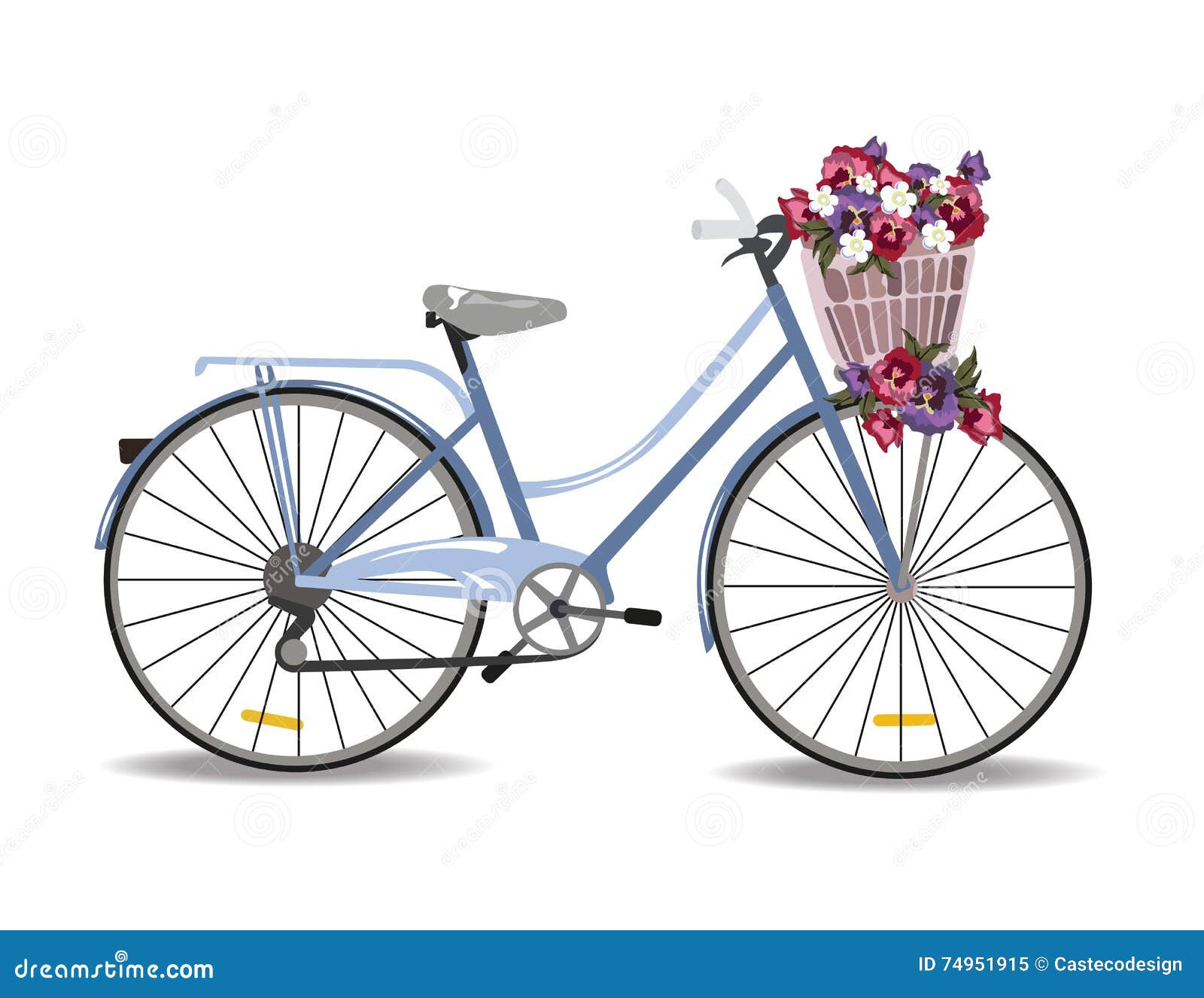 花自行车 库存图片. 图片 包括有 紫色, 橙色, 骑自行车的人 - 75641211