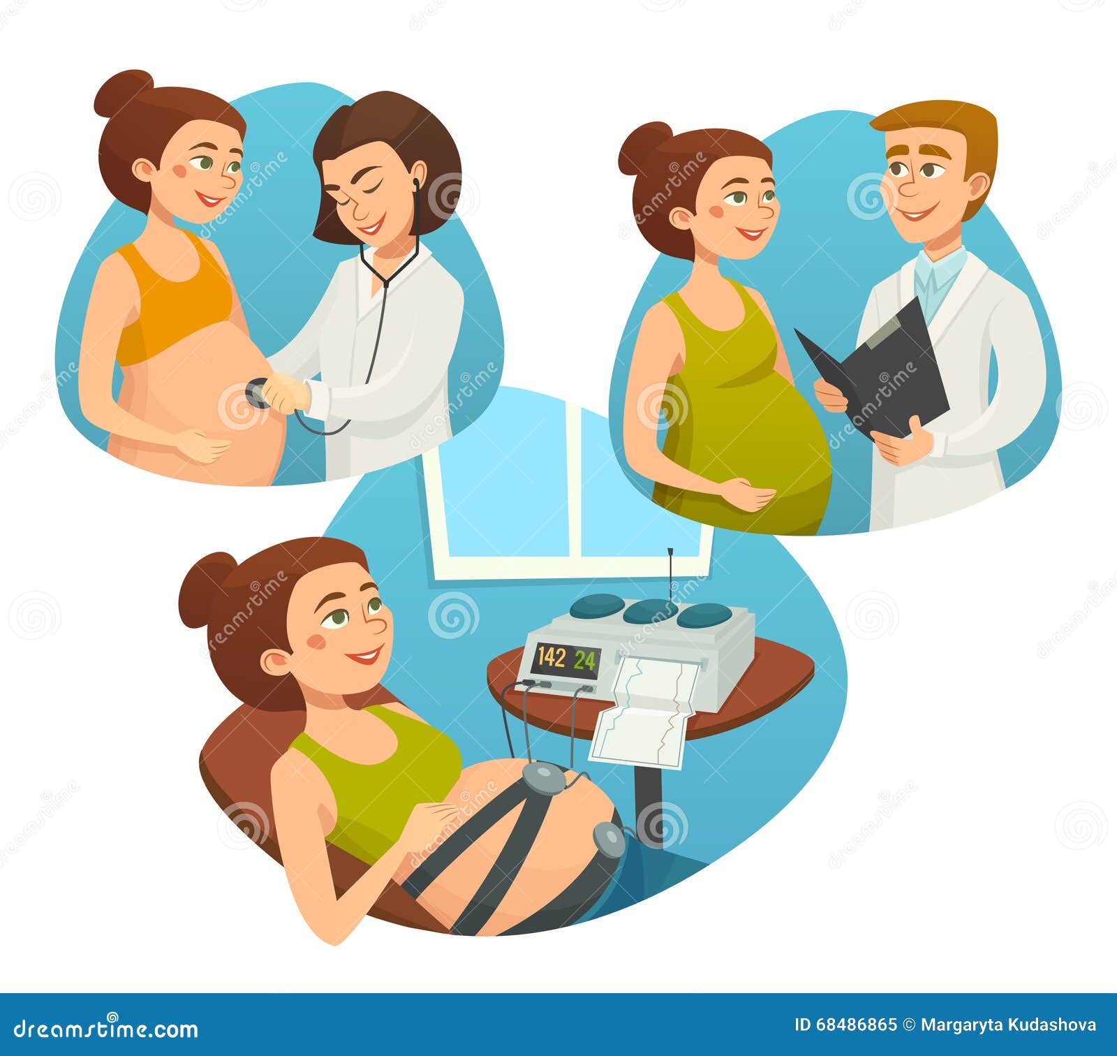 有监视医生的，怀孕，传染媒介动画片例证产前孕妇 向量例证. 插画 包括有 检查, 关心, 成人, 例证, 女性 - 68486865