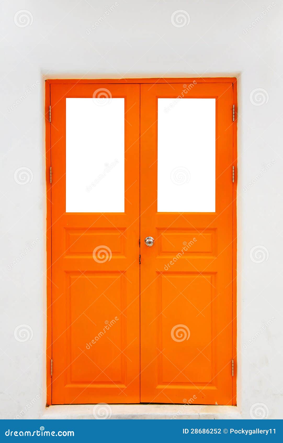 绿房子的前台橙色门 .高清摄影大图-千库网