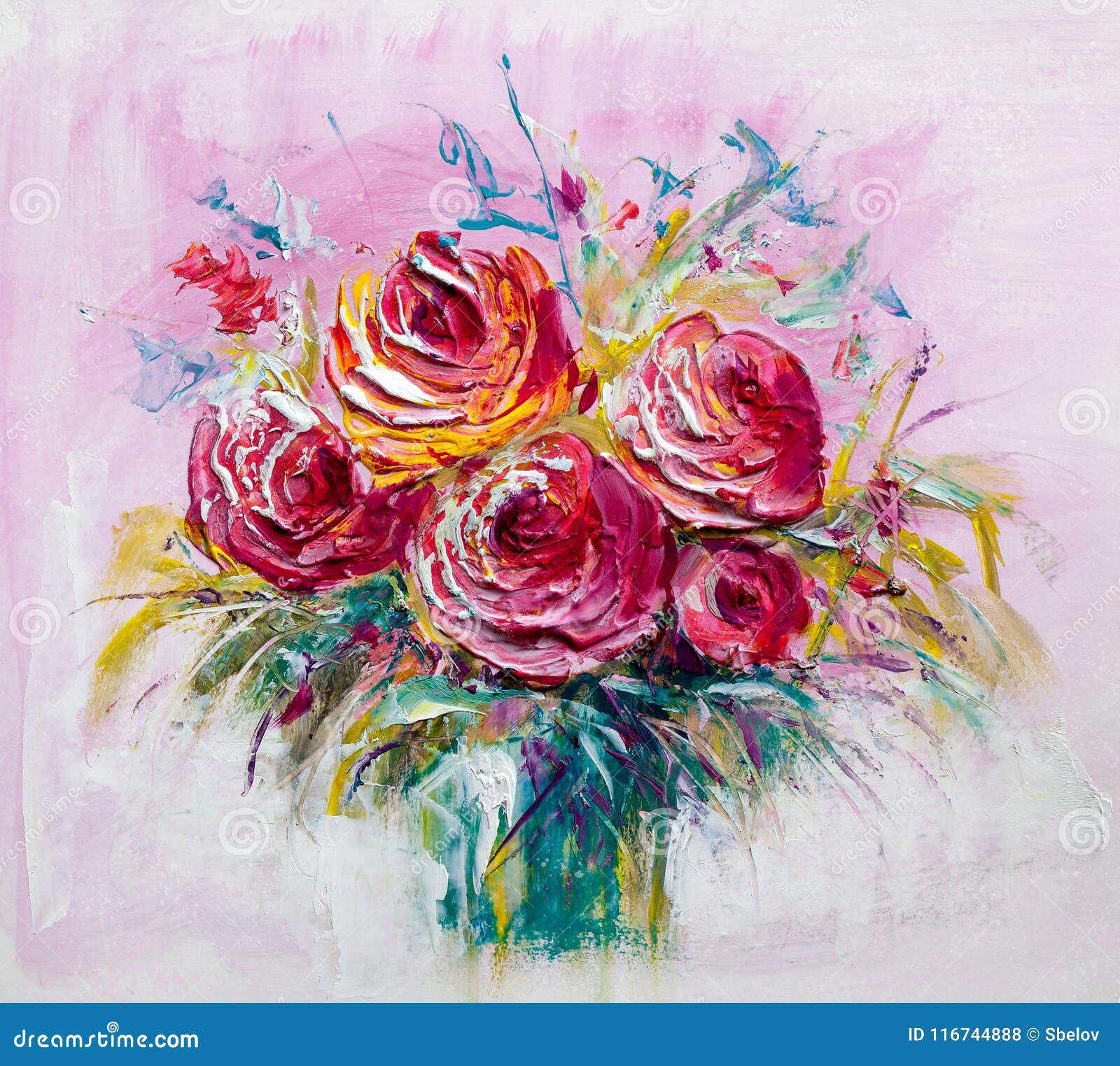花 油彩画 油画花卉库存例证. 插画包括有生活, 现有量, 本质, 图画, 石油, 玫瑰