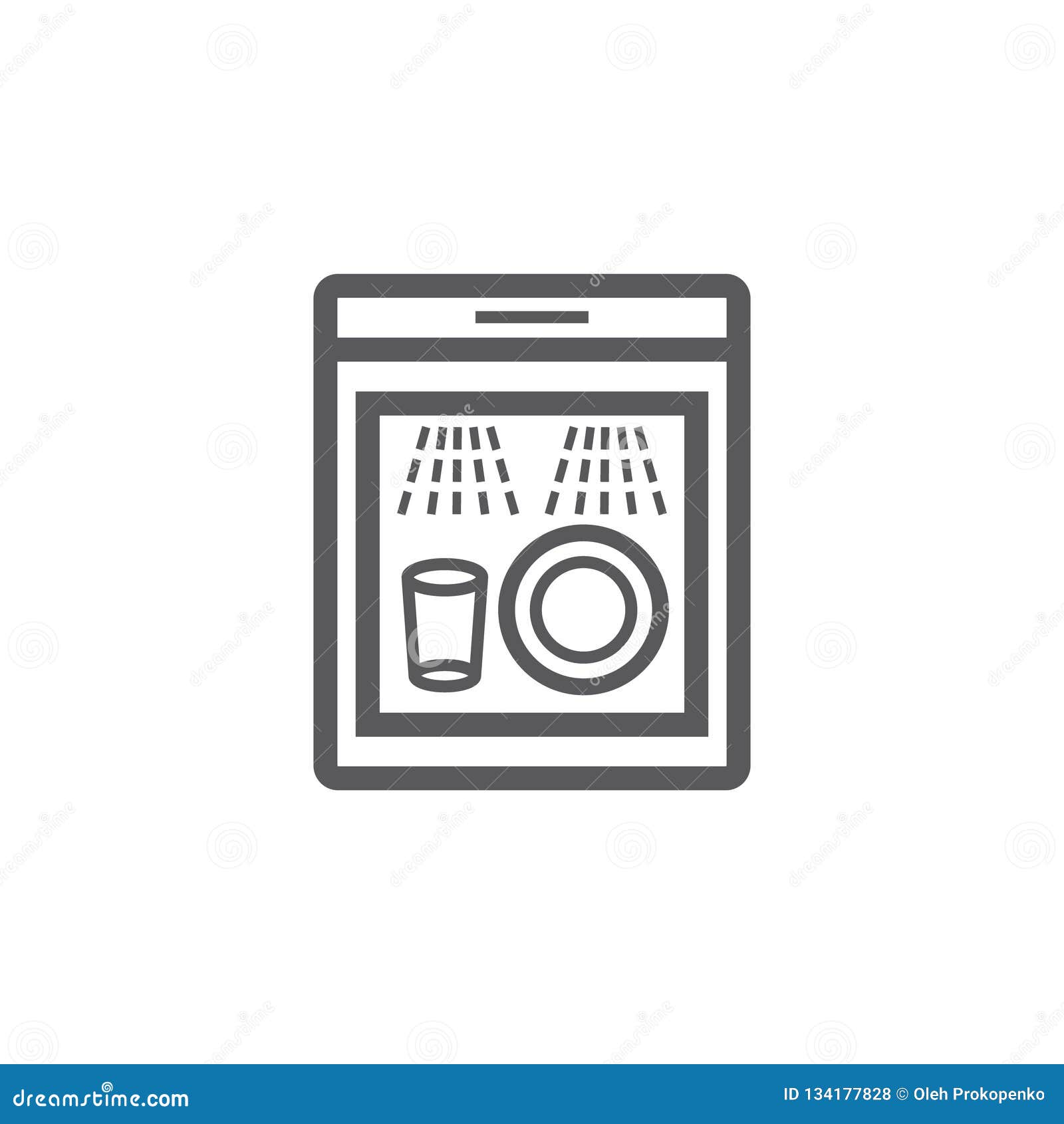 洗碗机线象 家用电器标志 网图表的传染媒介标志 向量例证. 插画 包括有 徽标, 洗碗机, 餐具, 家庭 134177828