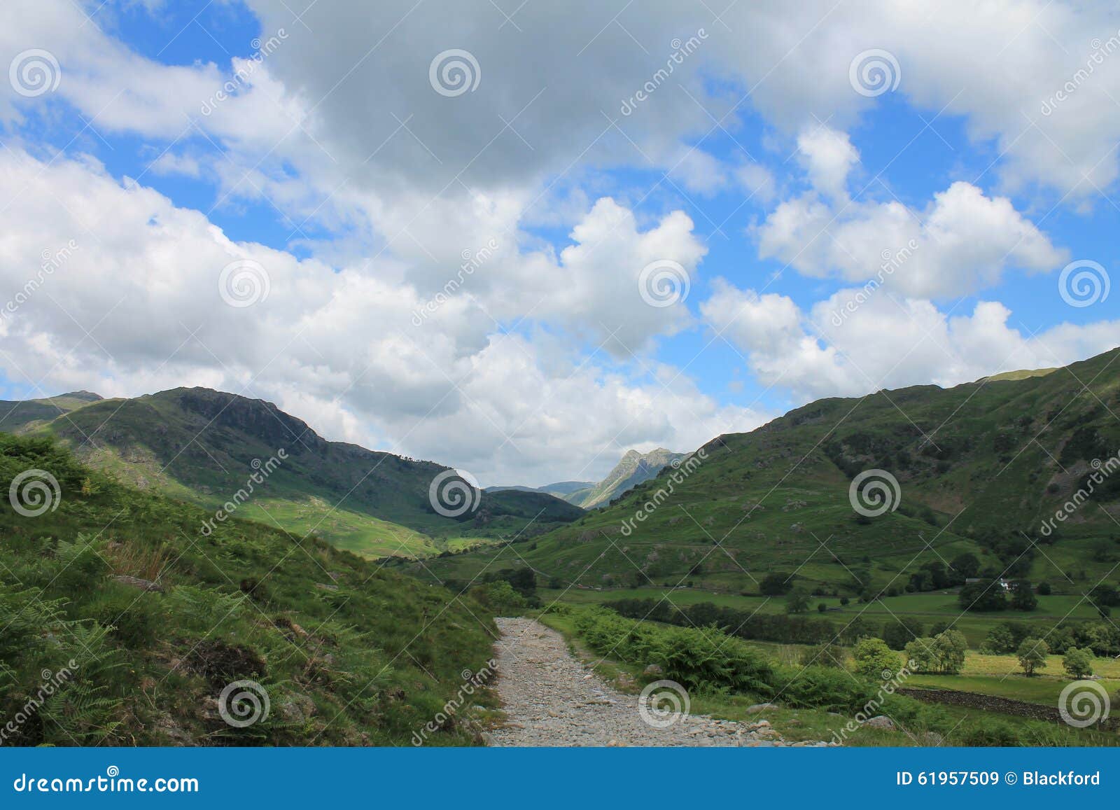 湖区风景一点Langdale Cumbria. 一点Langdale谷在湖区国家公园Cumbria