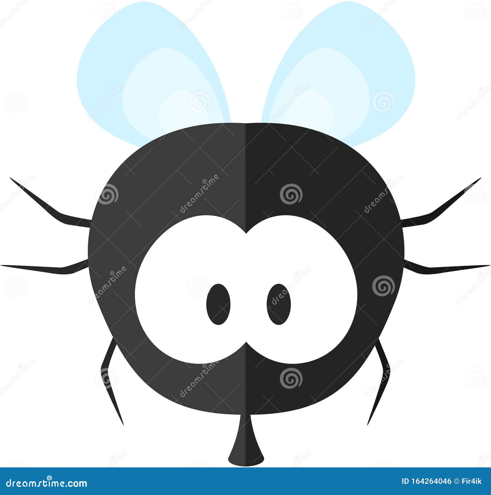 一只苍蝇的卡通风格插图图片免费下载-5043069341-千图网Pro