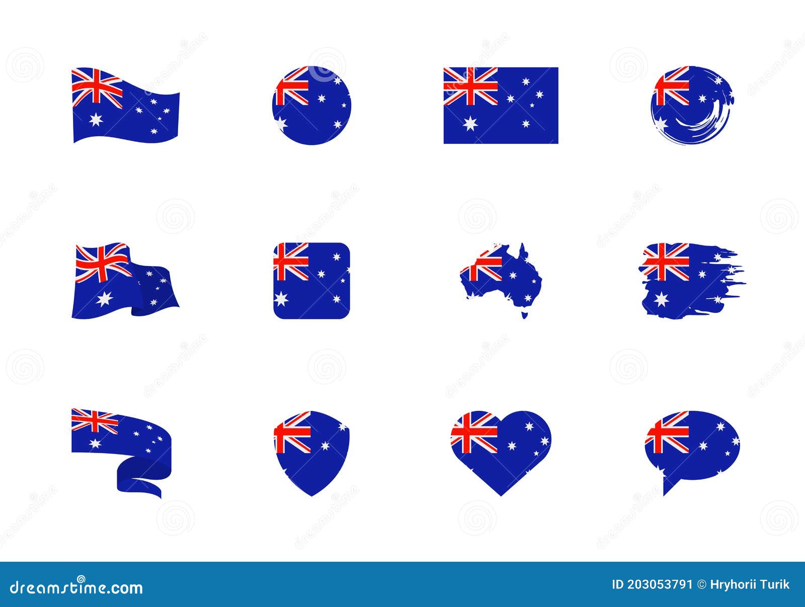澳大利亚国旗插画图片素材_ID:351055380-Veer图库