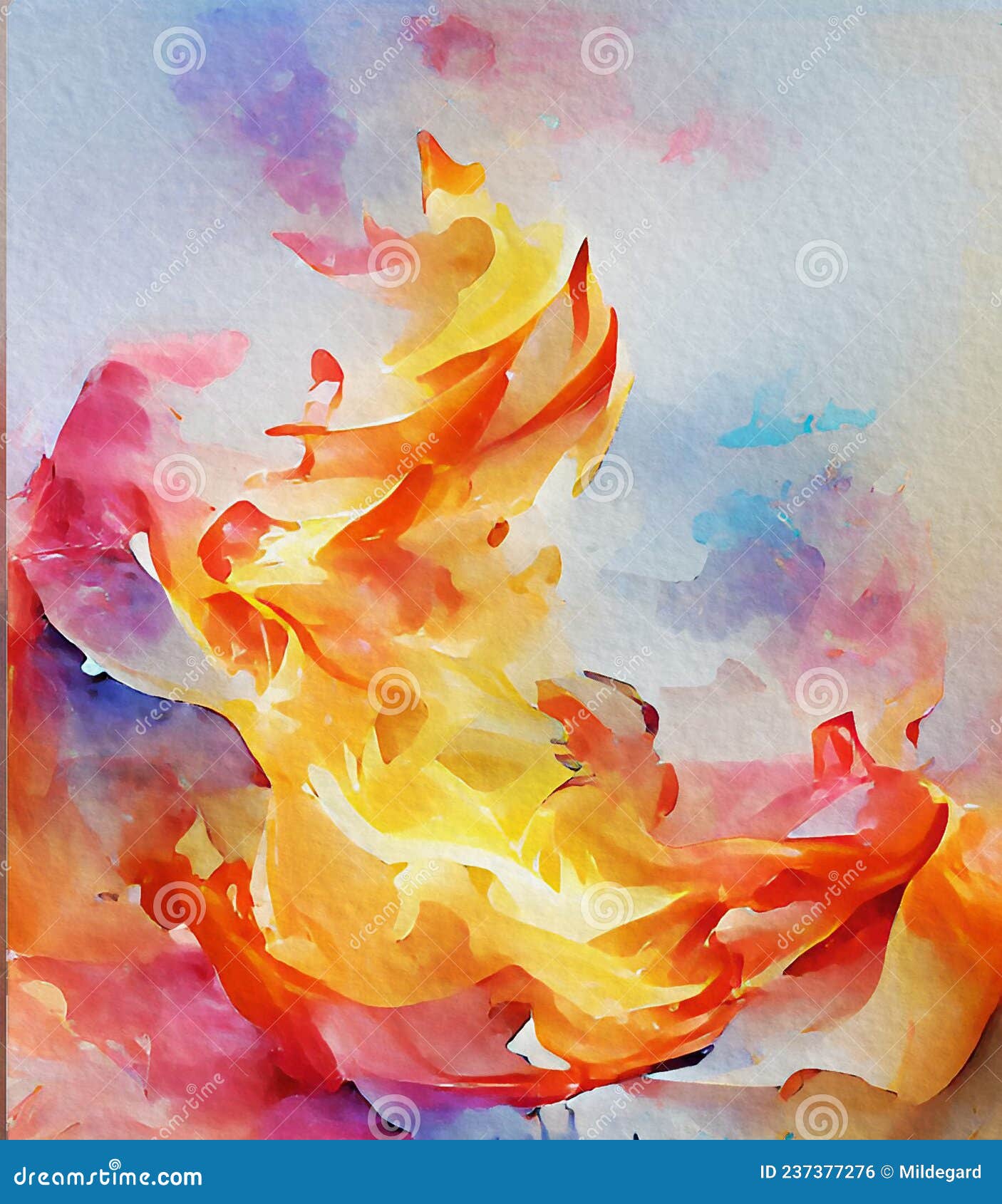 火与烟- 抽象水彩艺术库存例证. 插画包括有beautifuler, 生动, 绘画