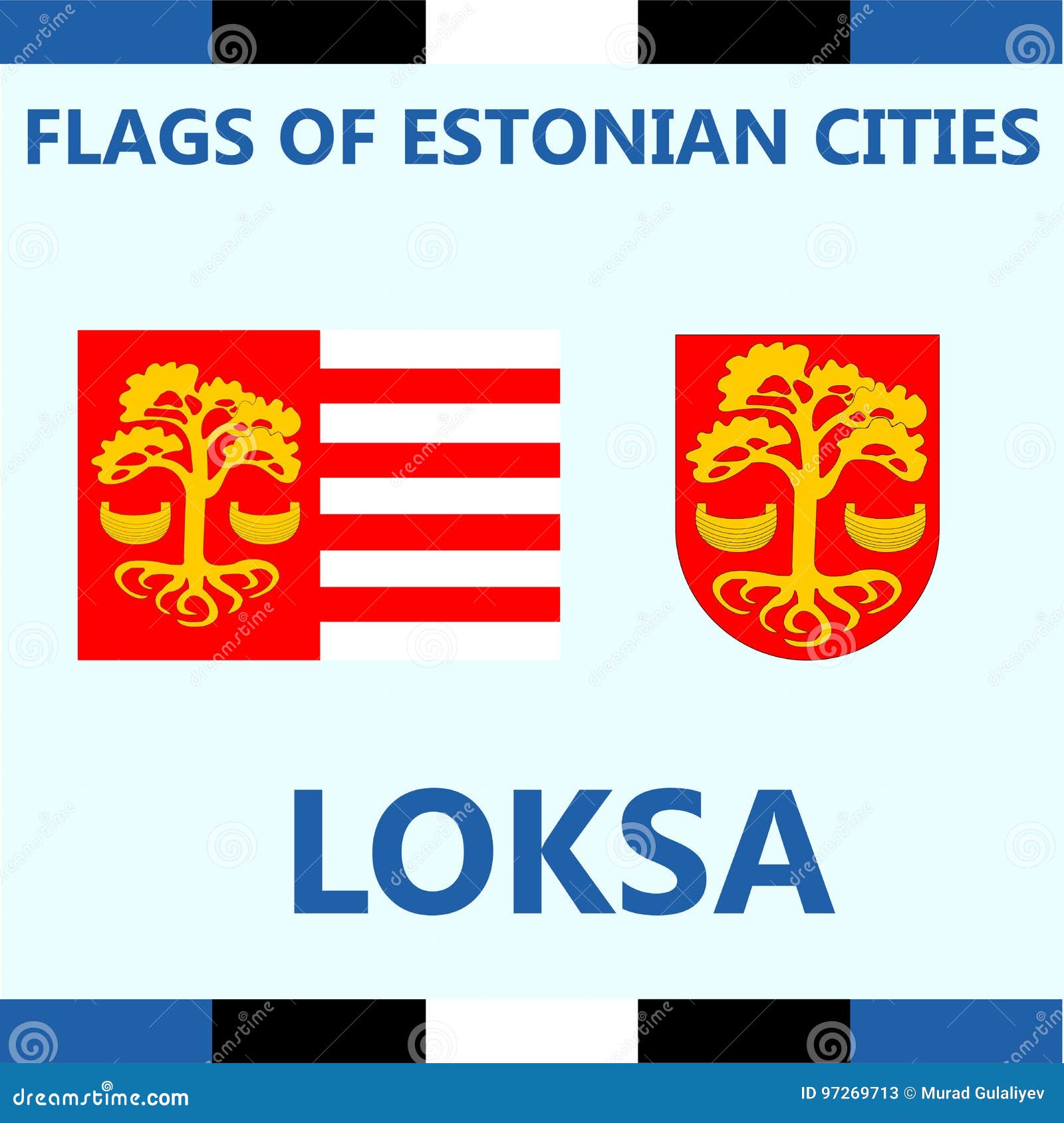 爱沙尼亚语城市洛克萨正式旗子