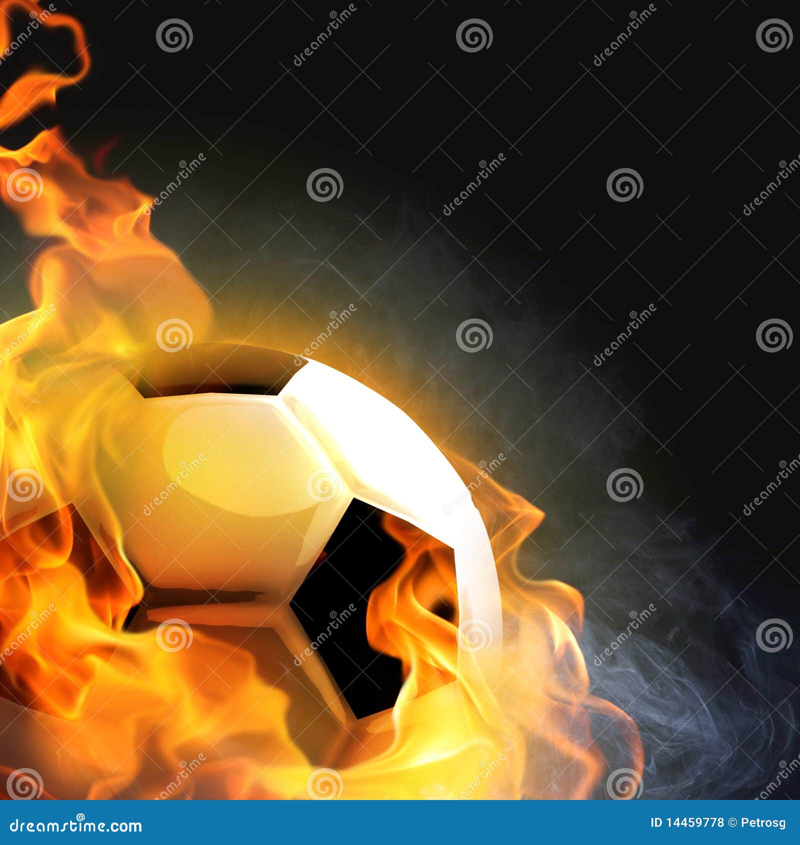 Background with a Soccer Ball and Fire Stock Vector - Illustration of ...