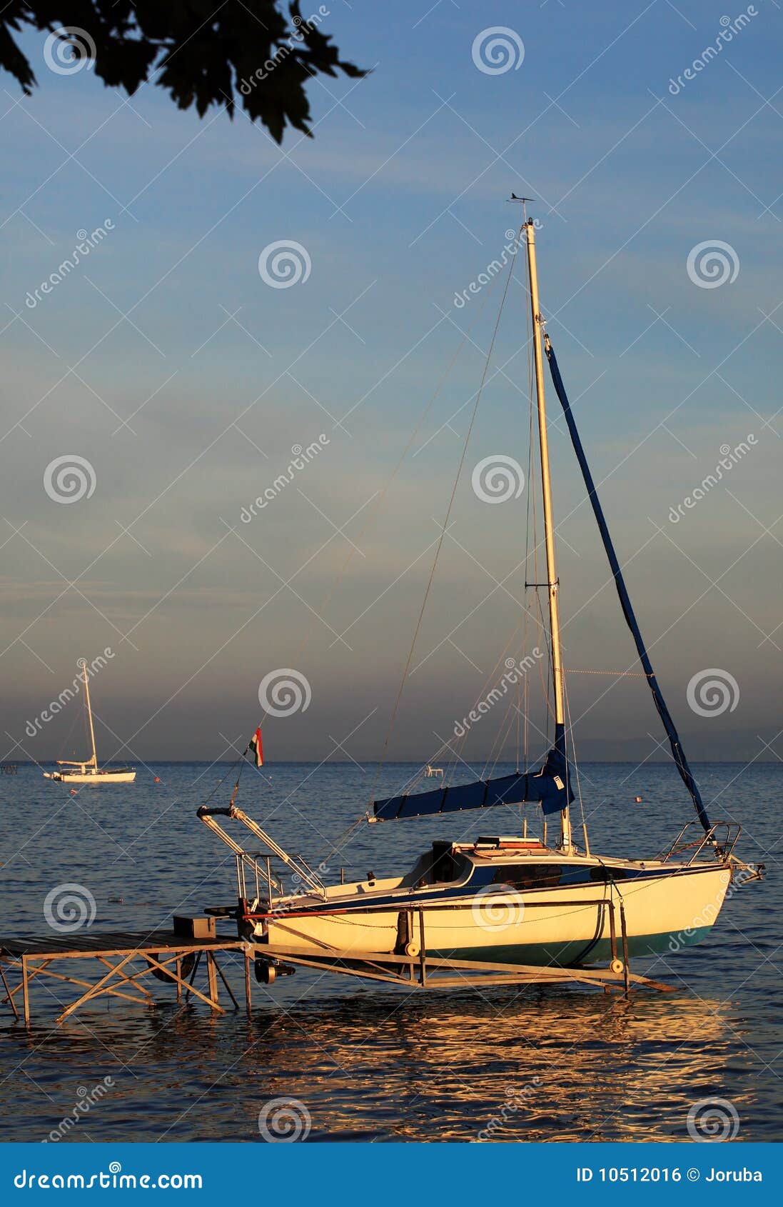 Balaton湖着陆风船阶段夏天