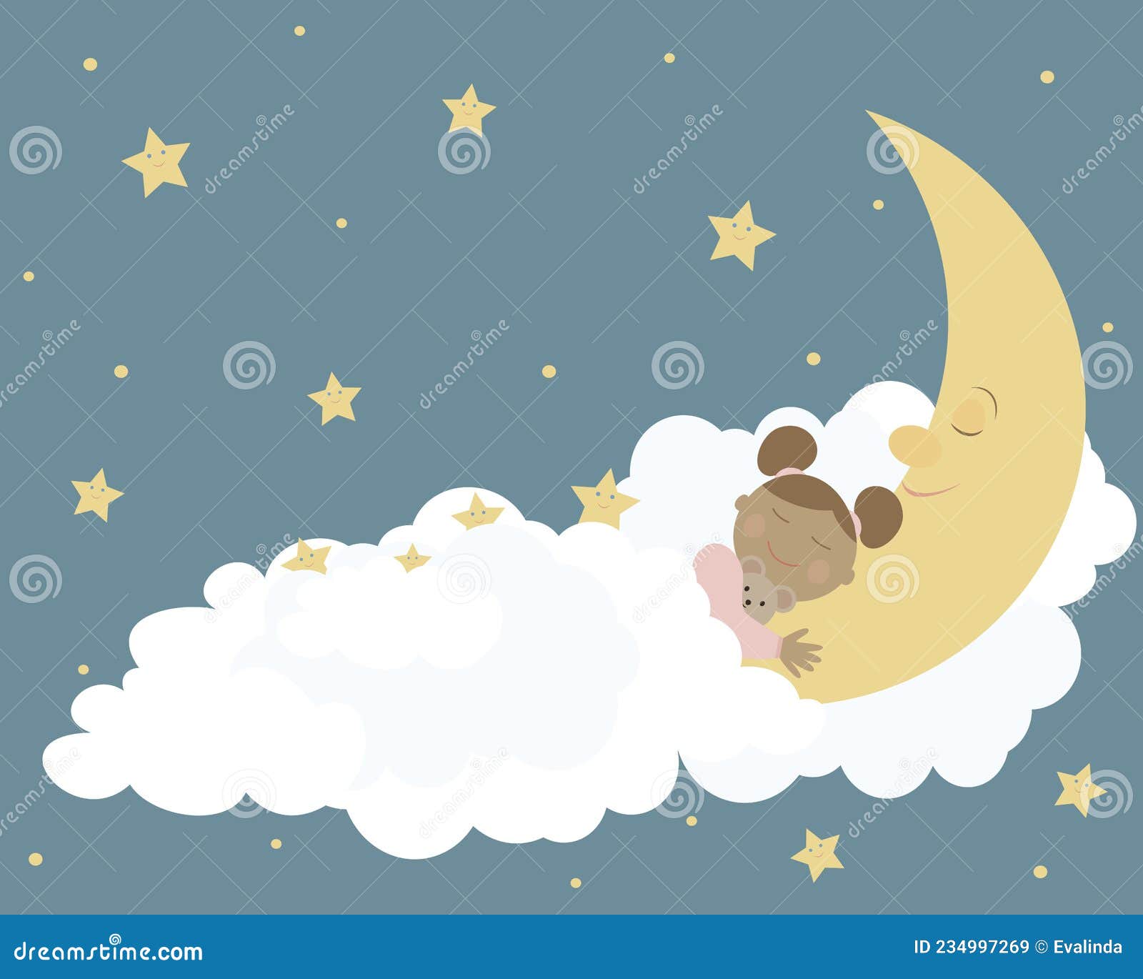 卡通睡在月亮上的孩子婴儿童宝宝设计图__广告设计_广告设计_设计图库_昵图网nipic.com