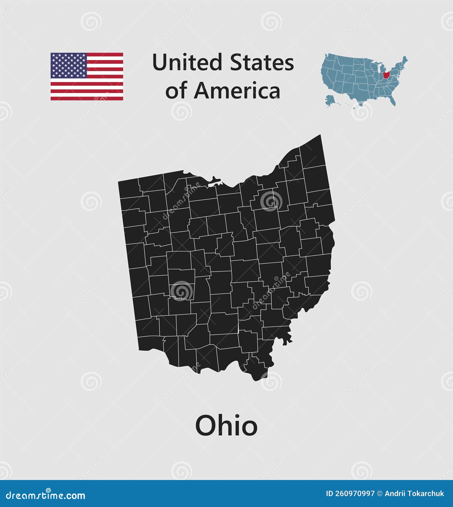 俄亥俄状态，美国地图 库存例证. 插画 包括有 形状, 标志, 大使, 亚马逊, 管理, 状态, 地形 - 107530197