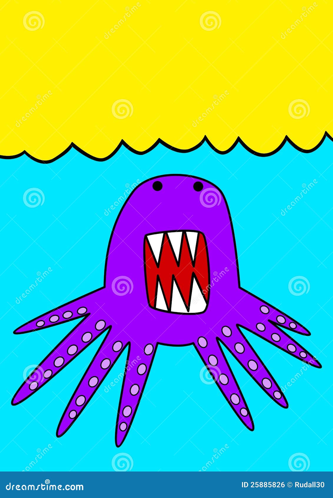 Octopus. 章鱼的动画片例证