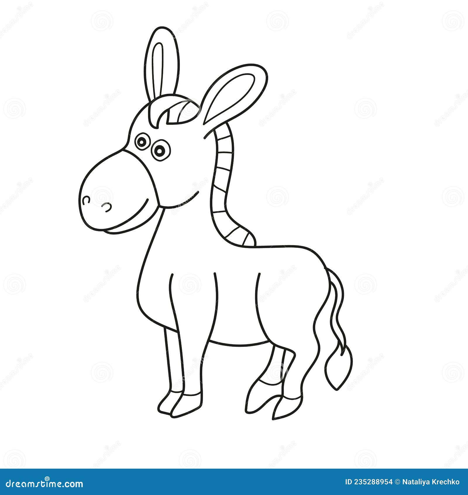 简单动画图标. 儿童动画驴可爱角色. 矢量 向量例证. 插画 包括有 形状, 五颜六色, 梯度, 设置 - 235353393