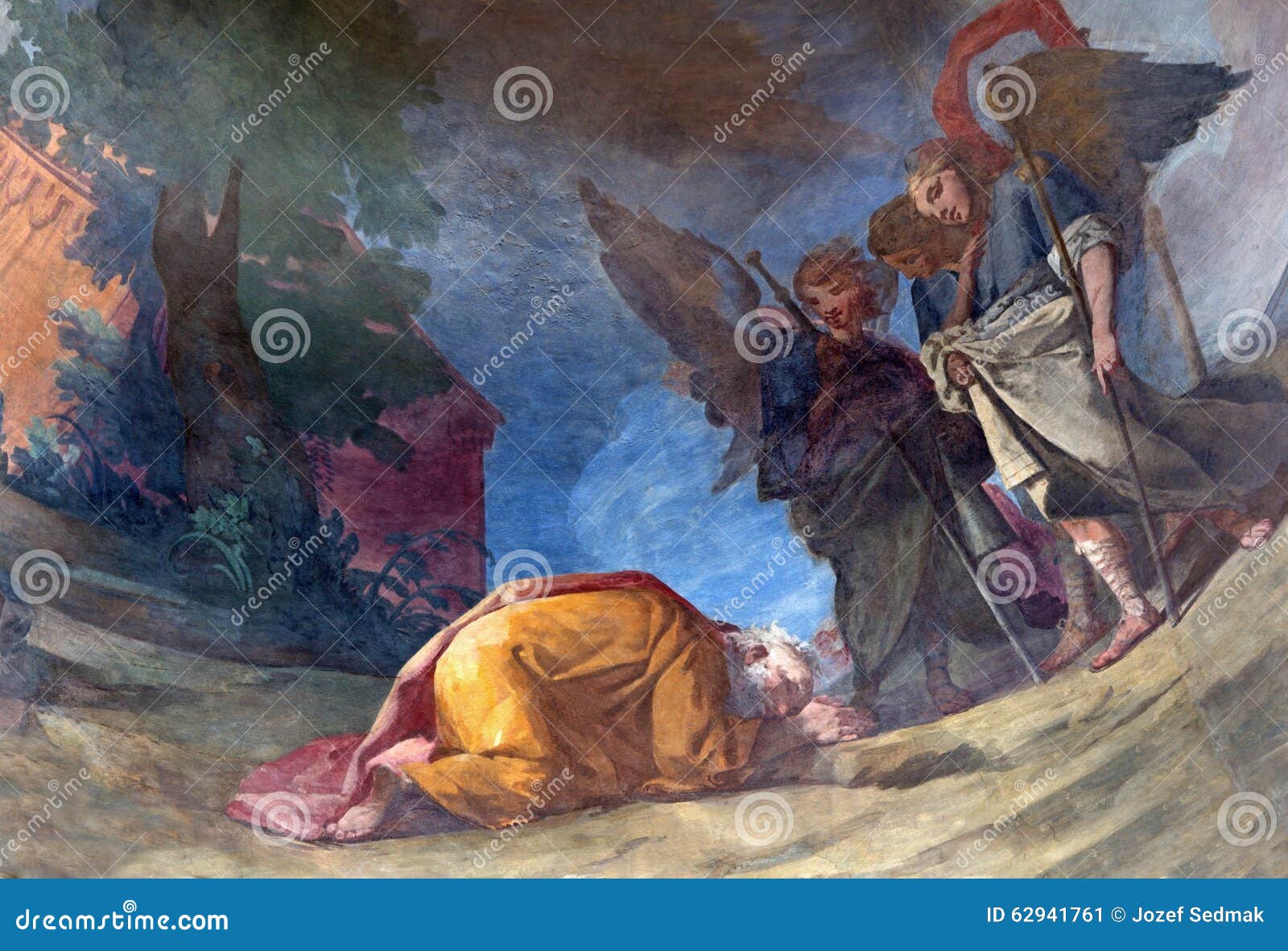 罗马-参观亚伯拉罕壁画的三个天使基耶萨della Santissima