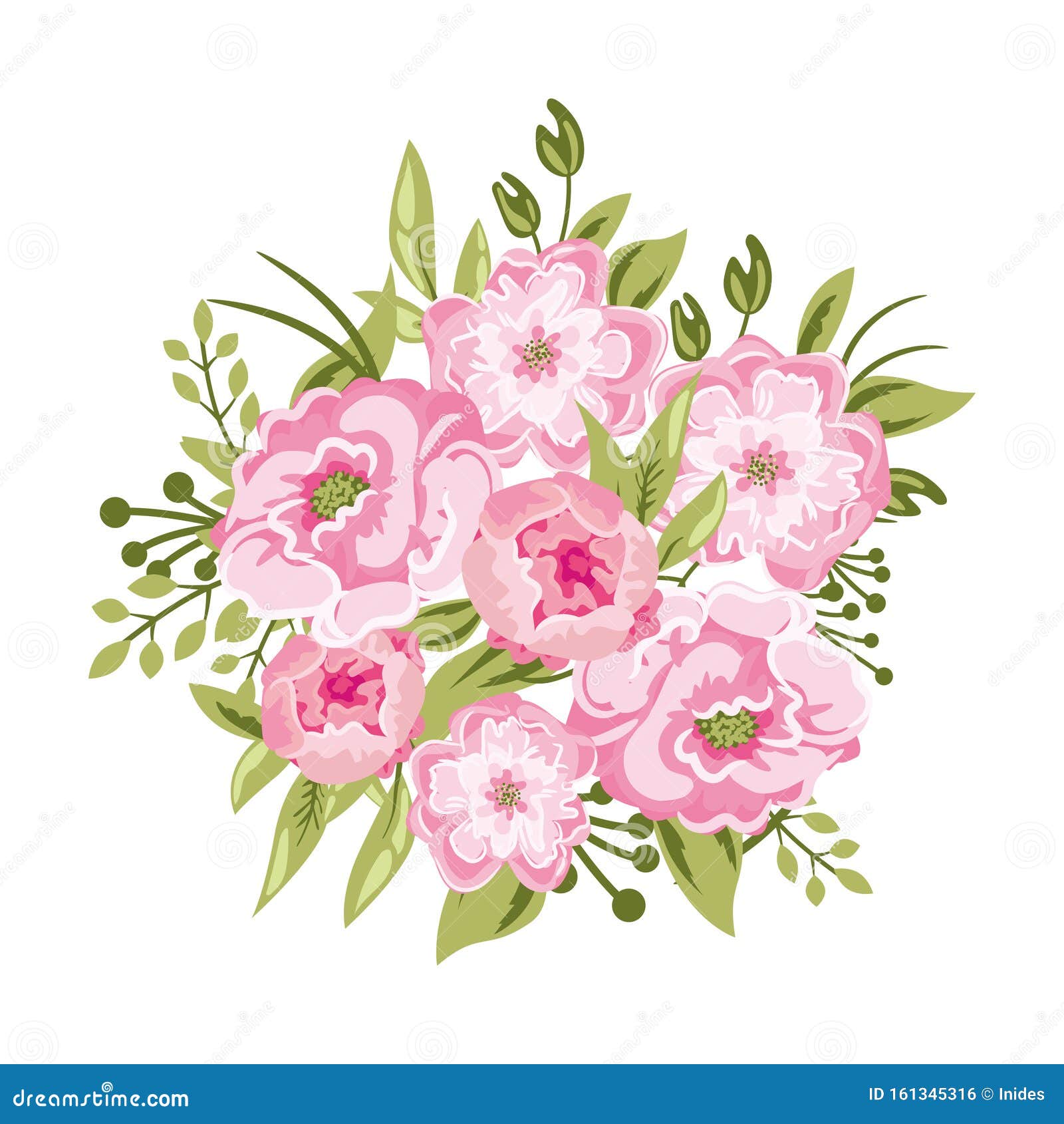 美丽的牡丹花矢量图插图玫瑰卡通花组合物向量例证. 插画包括有 美丽的牡丹花矢量图插图玫瑰卡通花组合物向量例证. 插画包括有
