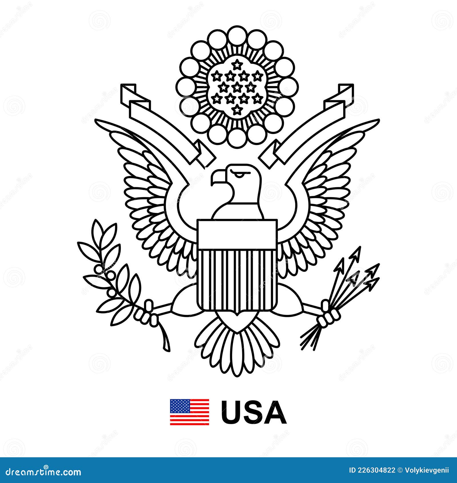 Coat of Arms of America Icon from Usa Collection. Simple Line Coat of Arms of America Icon for ...