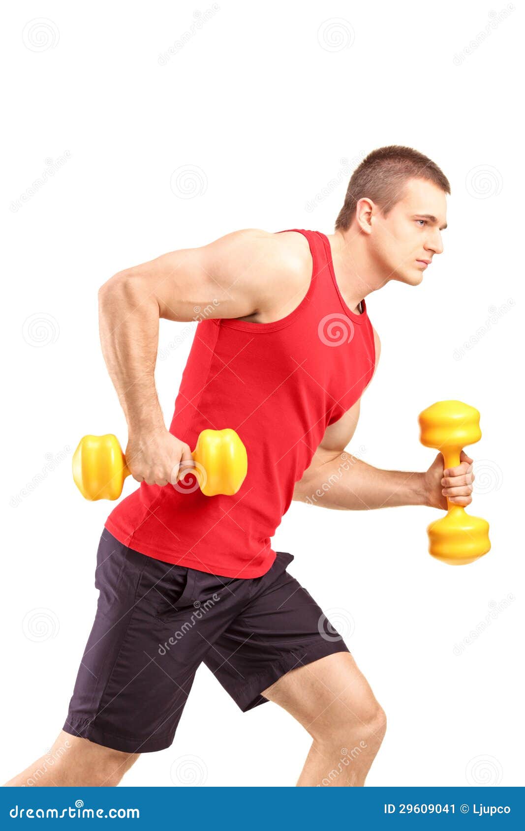 肌肉运动人举的重量. 肌肉运动在白色背景隔绝的人举的重量