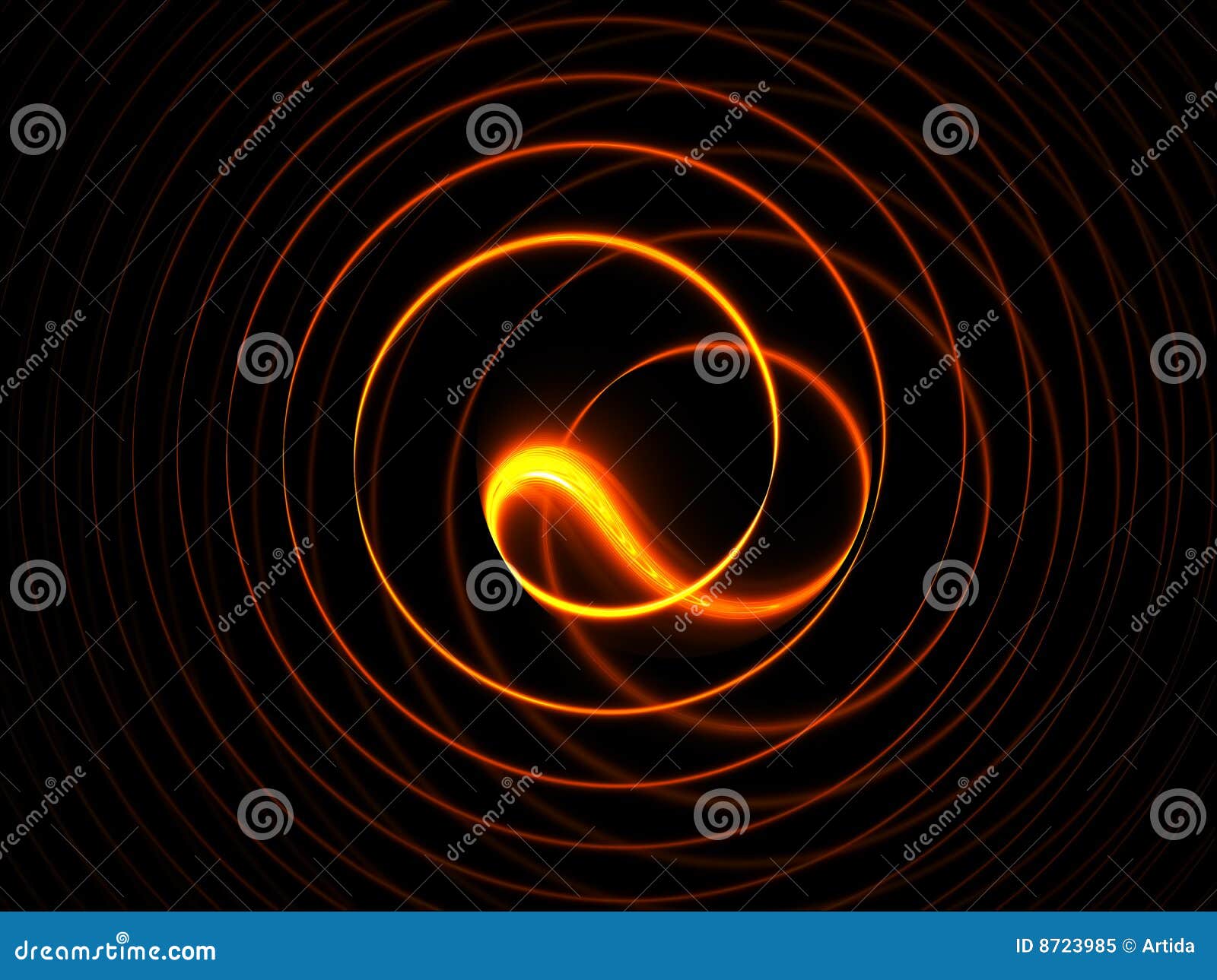 背景黑色圆的火热的行动. 抽象背景黑色圆的动态火热的例证直线运动