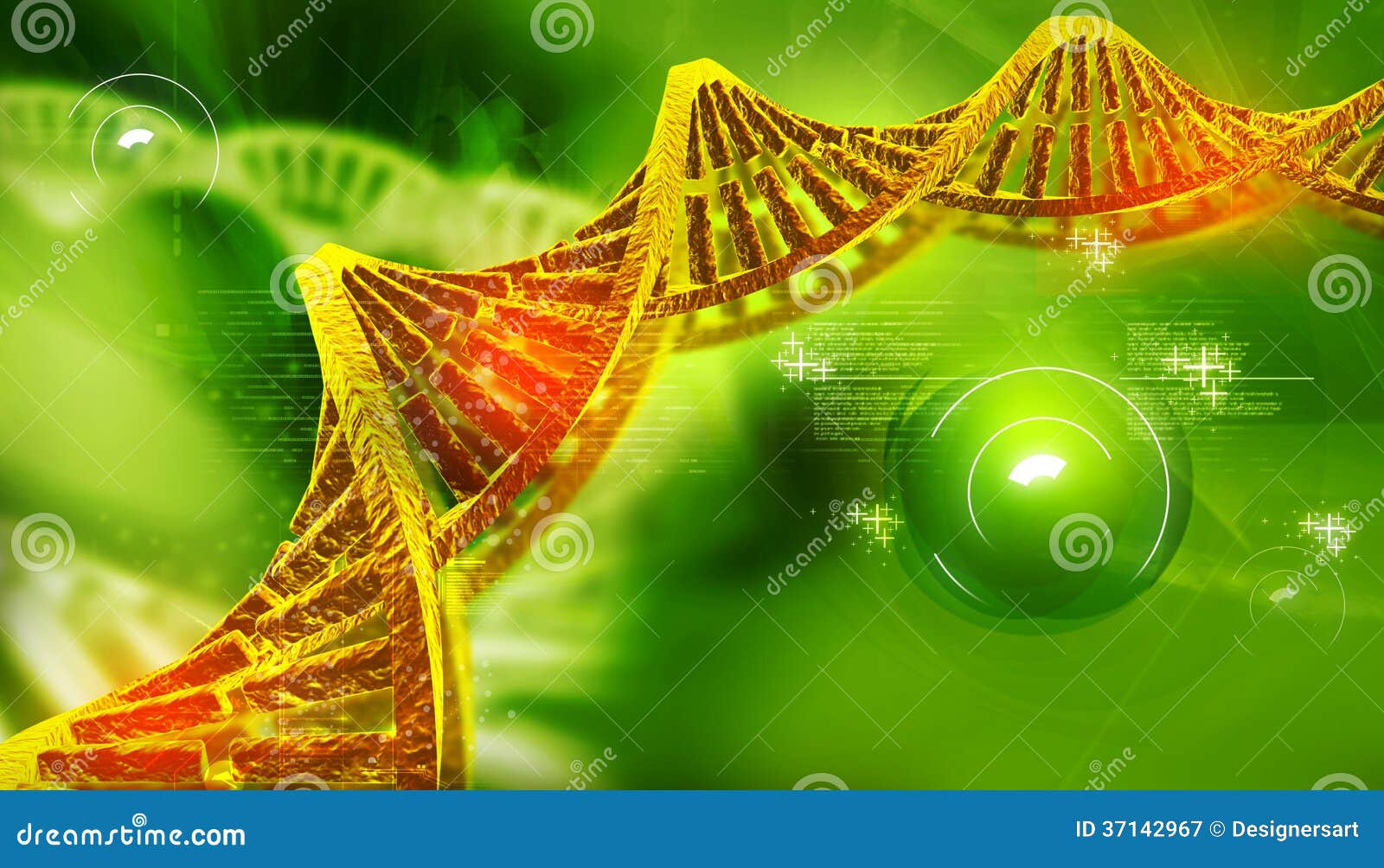 3d脱氧核糖核酸的数字式例证