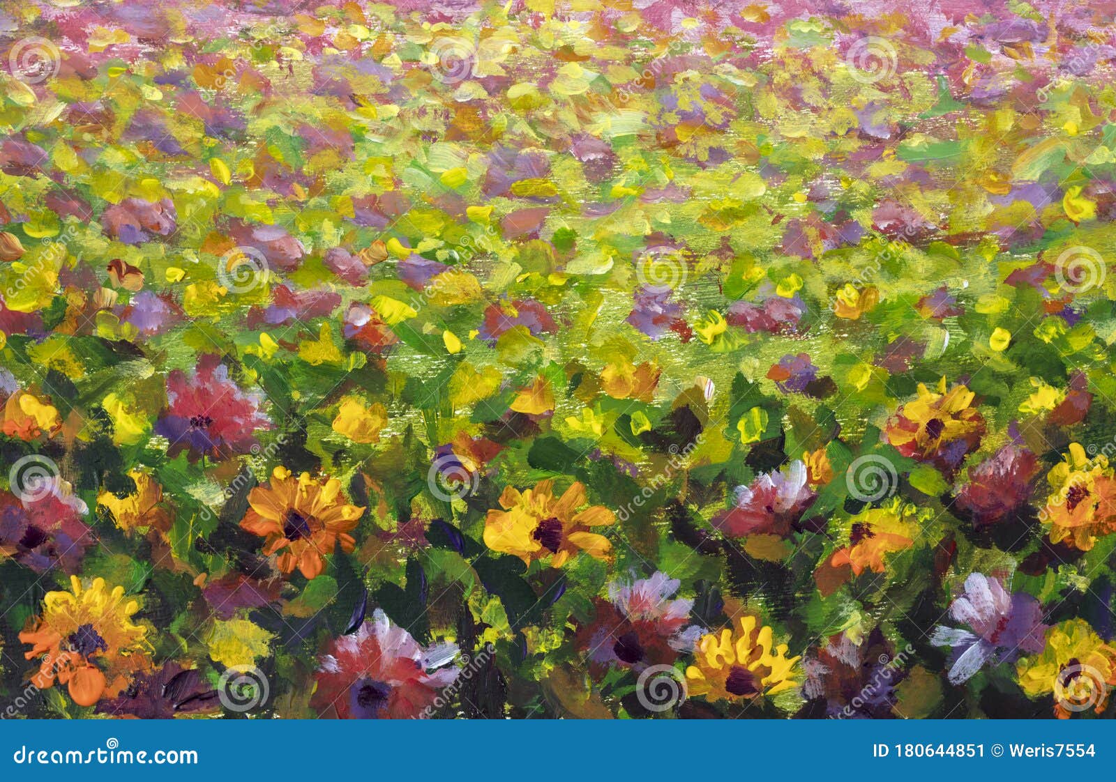 抽象花卉油漆绘画春天花季节性自然库存例证. 插画包括有开花