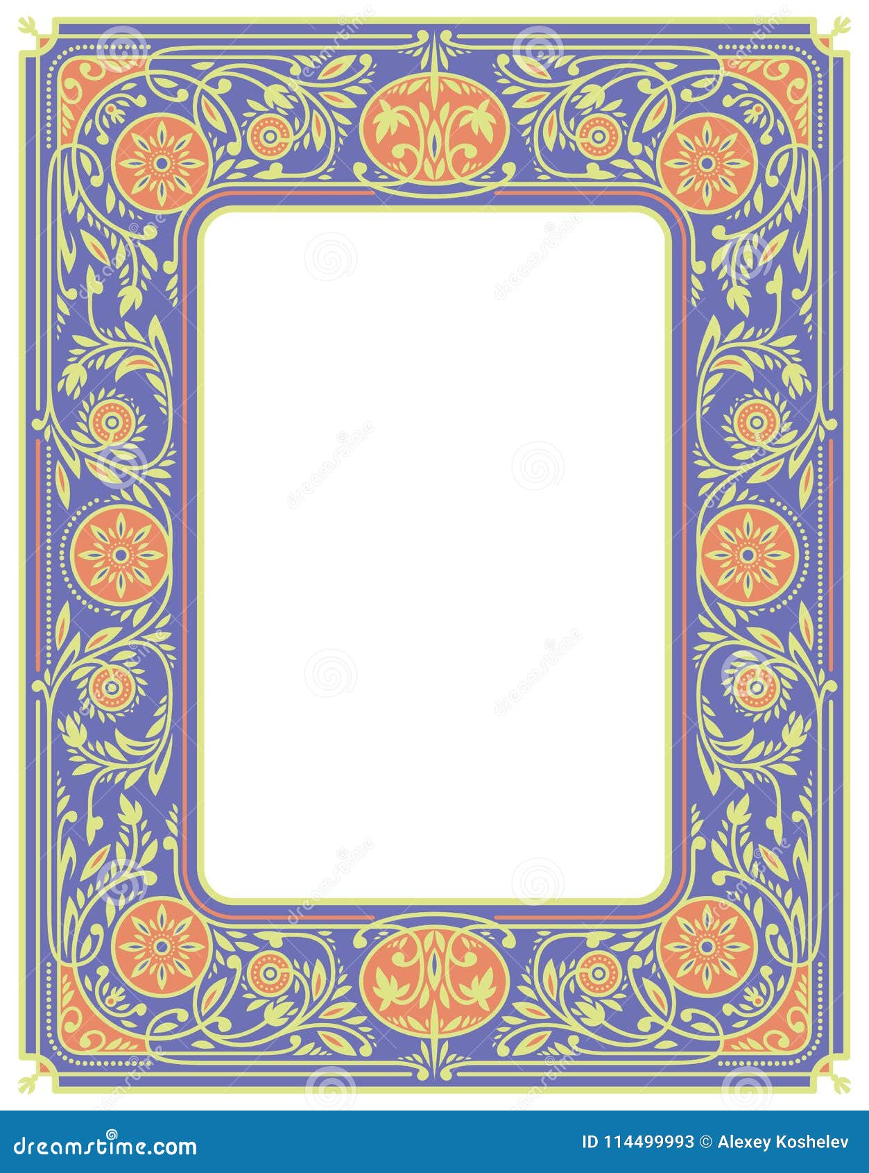 花卉边界或框架 白色空间在中心. 紫罗兰色花卉边界或框架与白色空白在中心 书套模板