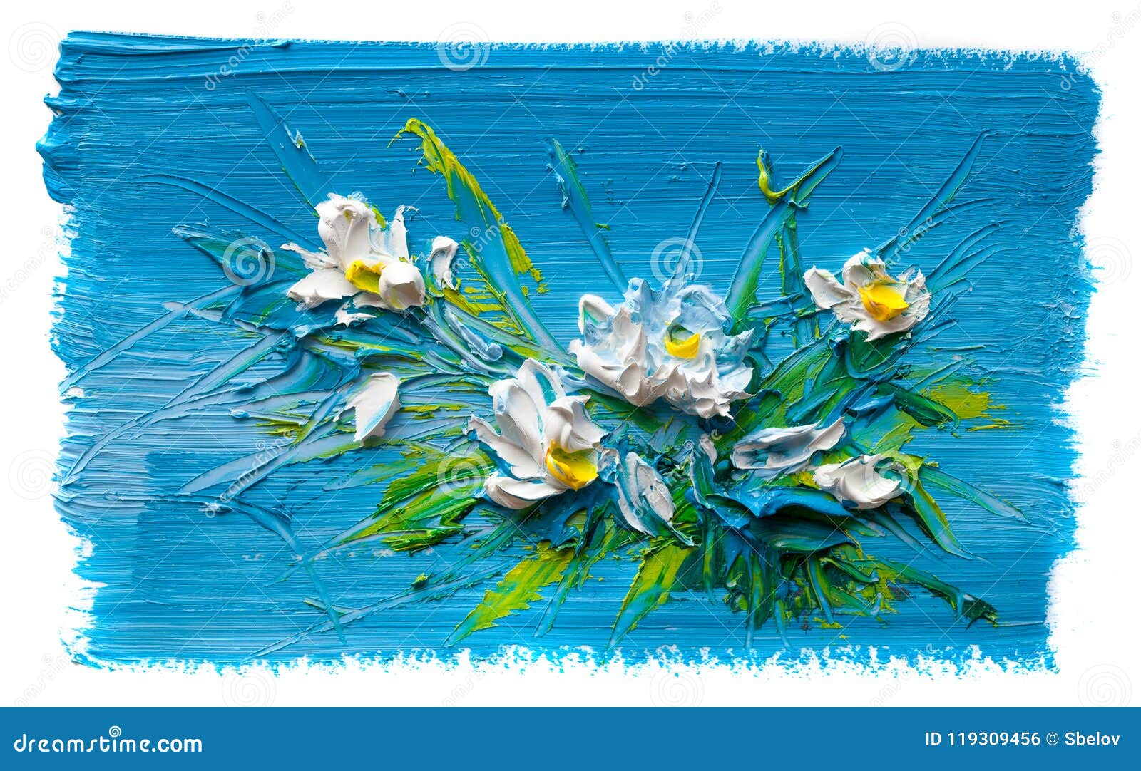 抽象油画，一朵花库存例证. 插画包括有艺术, 附庸风雅, 创造性