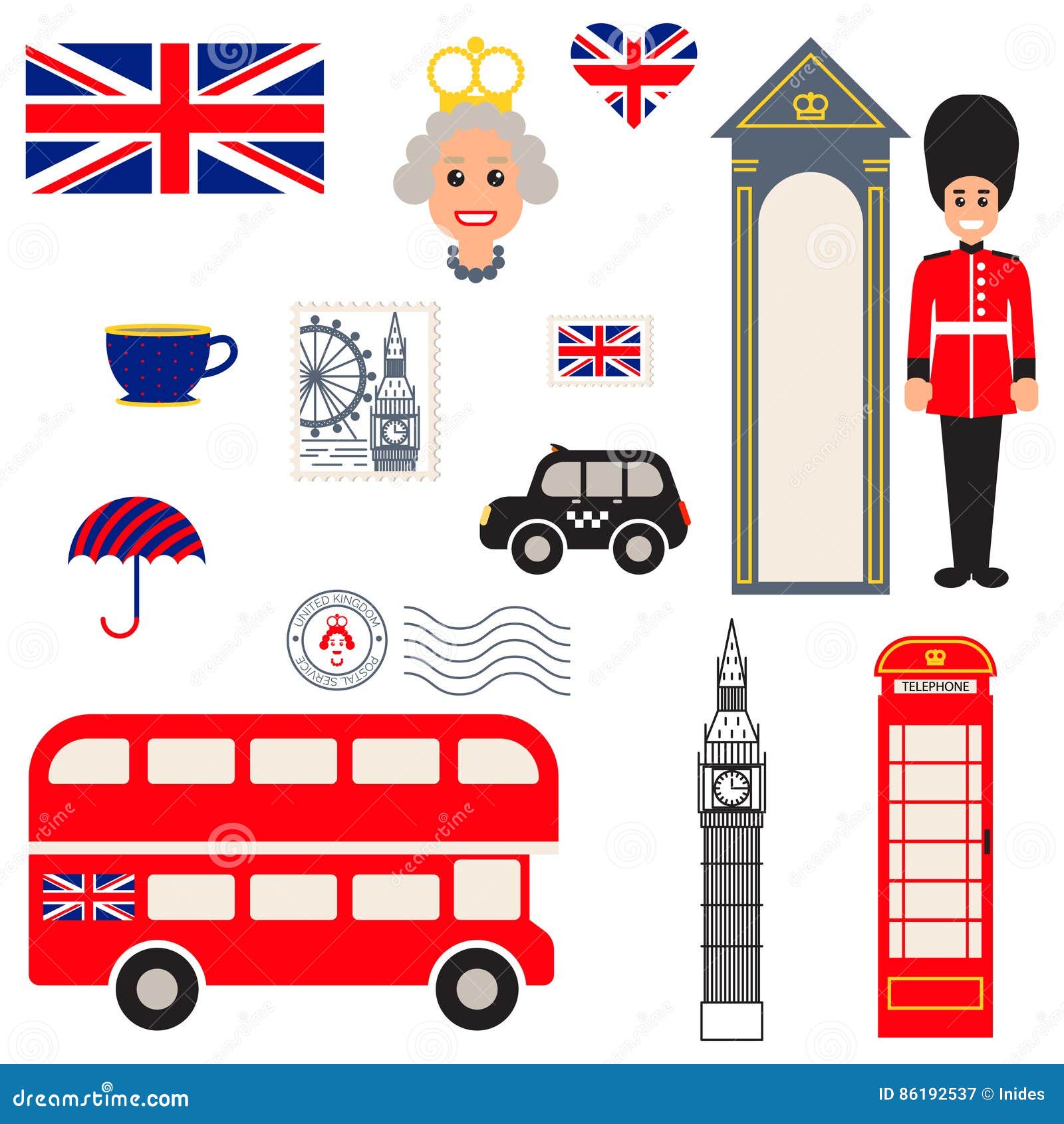 创意卡通英国国旗插画素材免费下载 - 觅知网