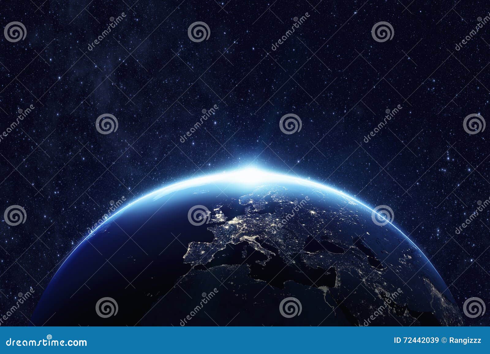 行星地球在晚上