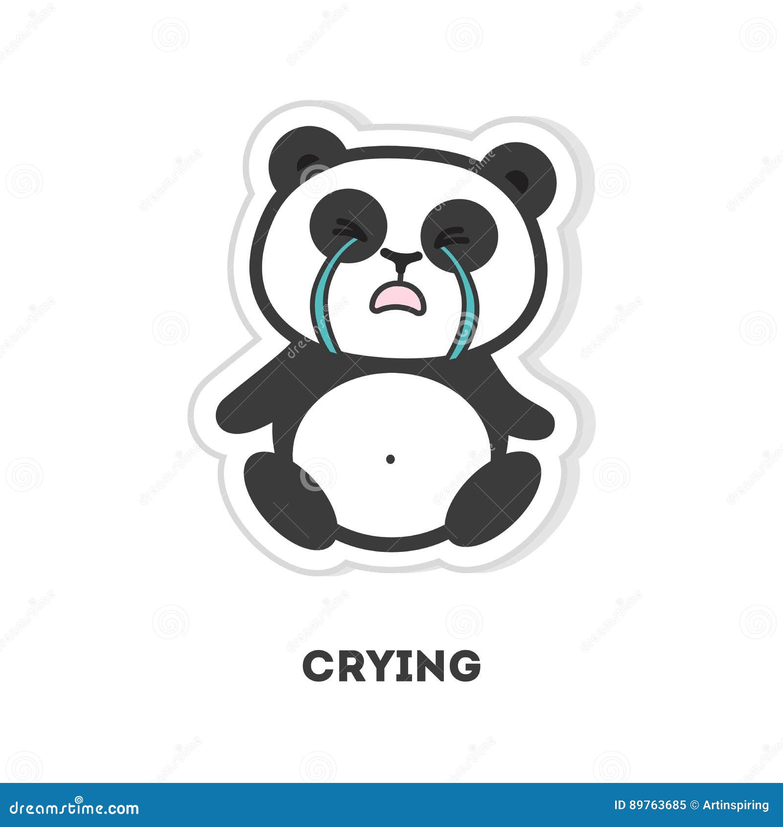 悲伤的紫色和白色熊猫哭泣矢量图在上 向量例证. 插画 包括有 本质, 设计, 例证, 乐趣, 动画片, 情感 - 160154367