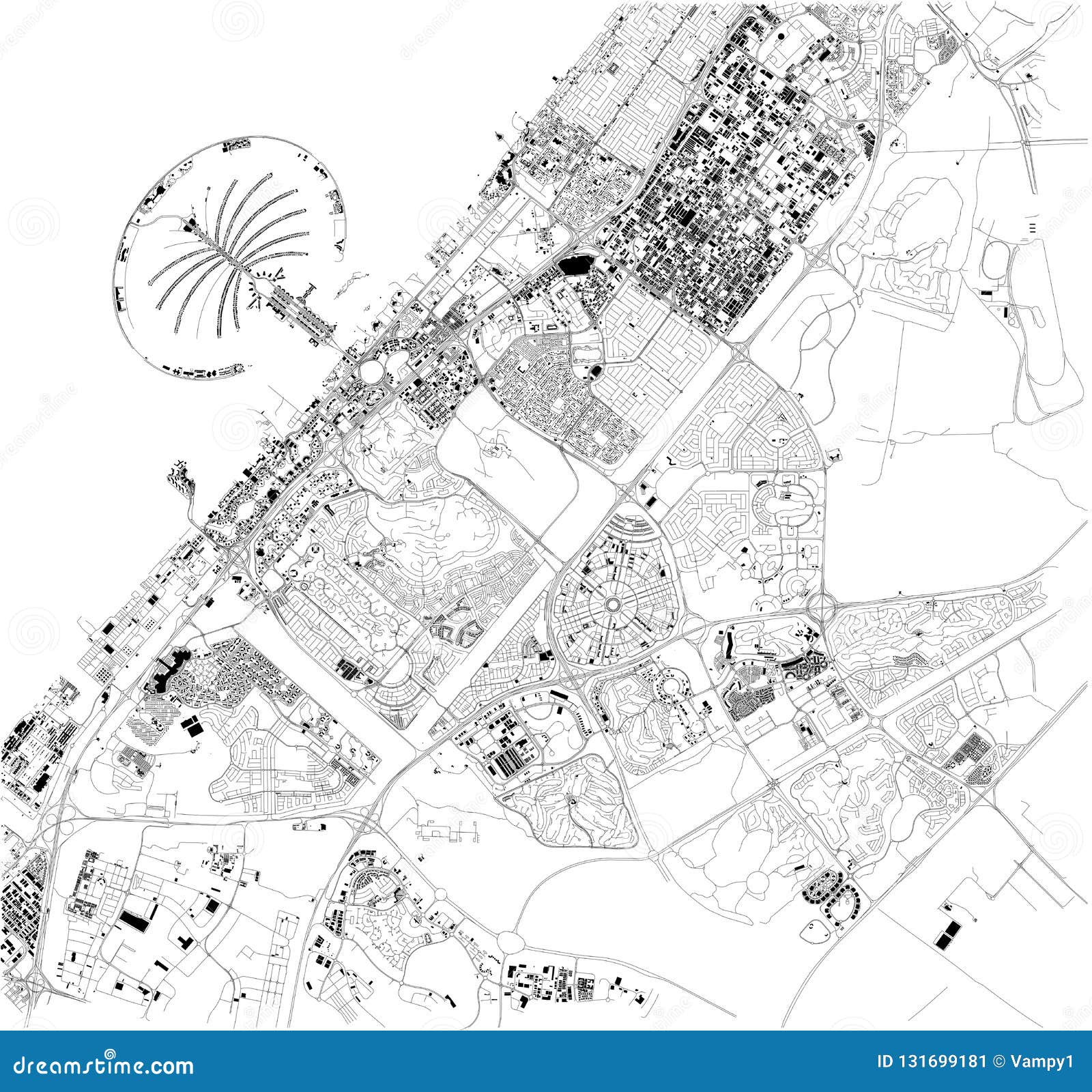 迪拜城市3d地图. 库存例证. 插画 包括有 道路, 图画, 映射, 街市, 旅游业, 城镇, 迪拜, 设计 - 194478827