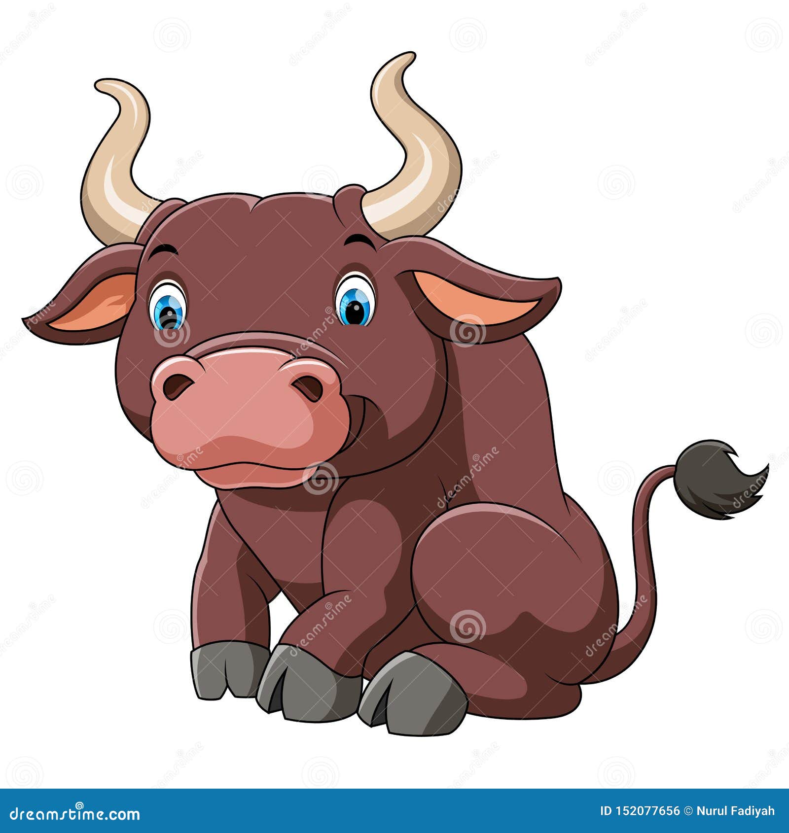 卡通有趣的公牛农场动物角色插画图片素材_ID:413294846-Veer图库