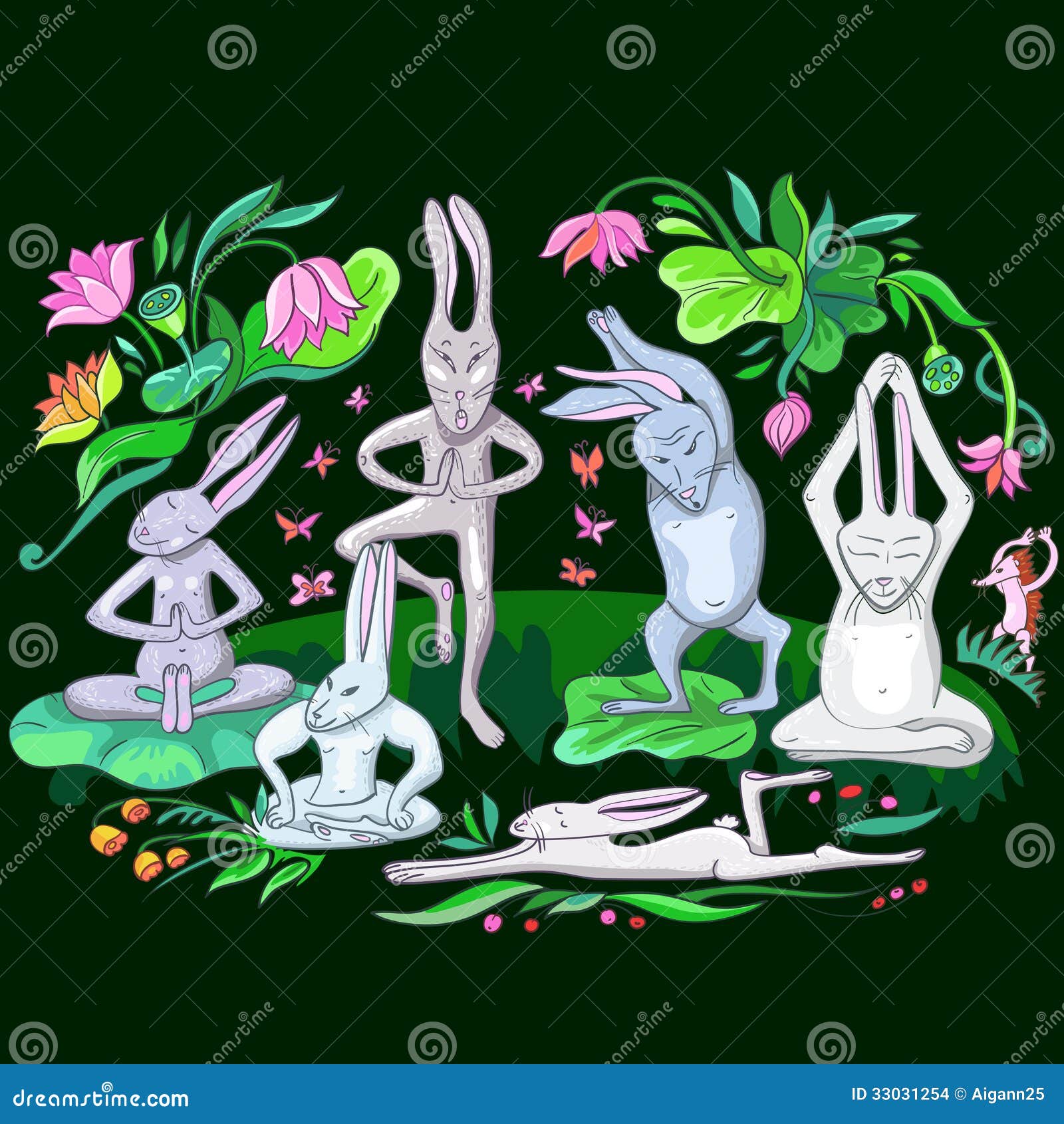 可爱动物瑜伽灰色小兔子模板免费下载_psd格式_650像素_编号40960637-千图网