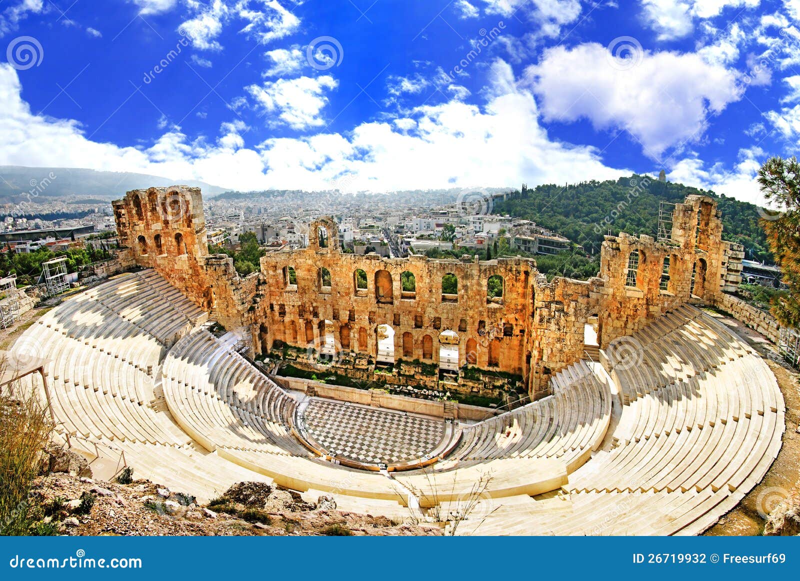 雅典卫城希腊夏日的古代剧场图片下载 - 觅知网