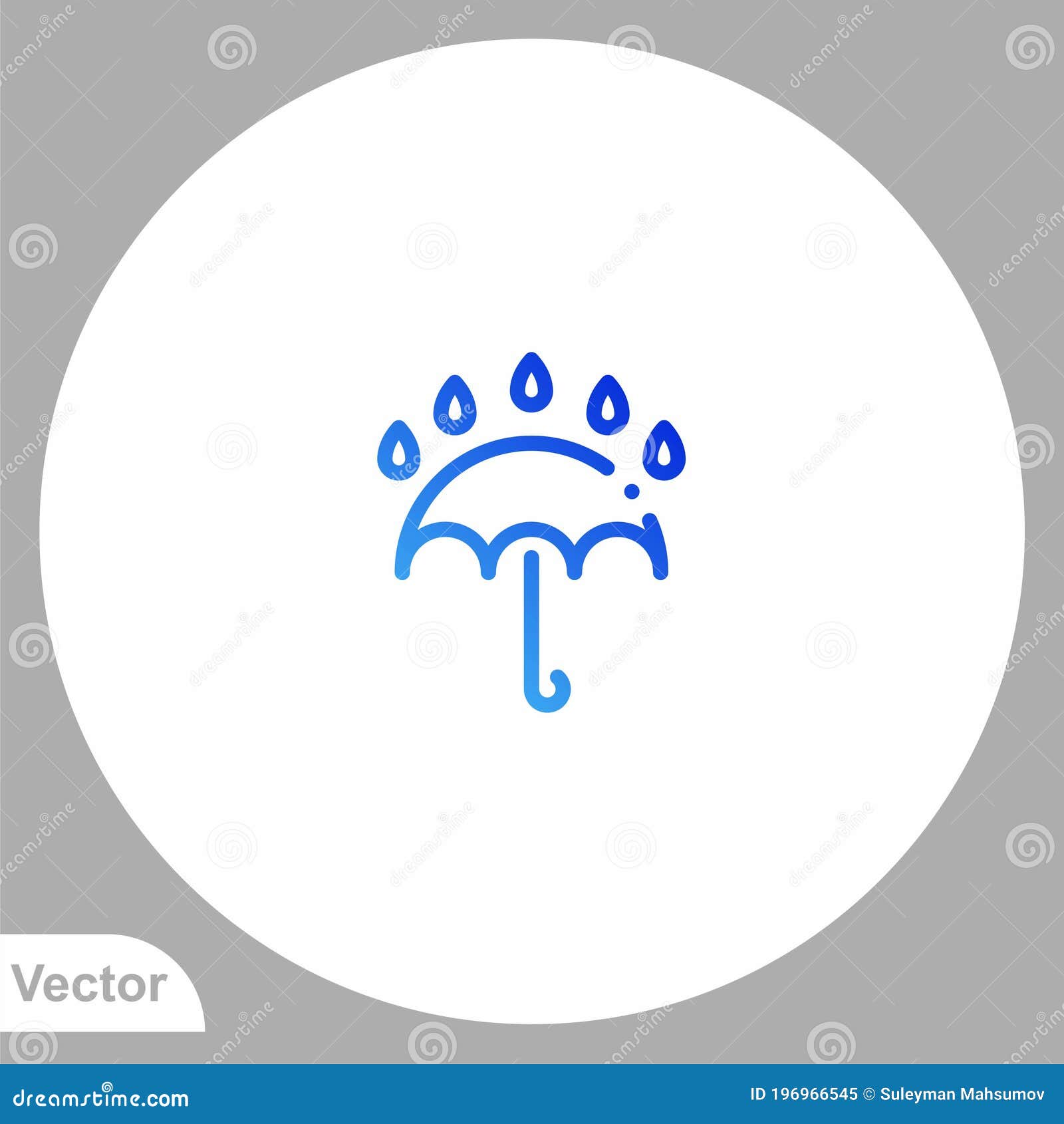 雨伞和雨水滴图标 — 图库矢量图像© SimVA #101216286